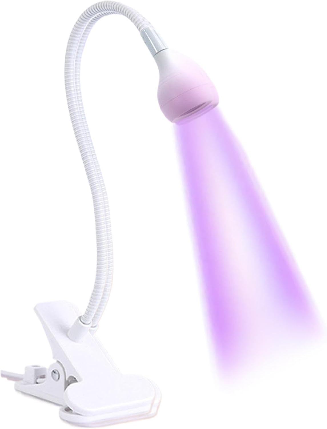 UV Light for Gel Nails - Gooseneck LED Nail Light for Gel Nails, Clamp Nail Lamp | UV Lamp, Small USB Manicure Dryer for Women Girls, Fast and Even Curing - White image number 2