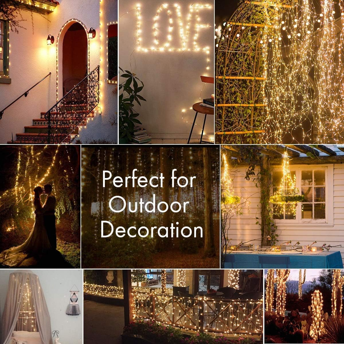Fairy Lights for Bedroom, [2 Pack] 100 LED Lights W/ 8 Mode USB Powered, Twinkle Icicle Festoon String Lights W/Remote & Timer for Indoor Xmas Party Wall Wedding Home D&eacute;cor Products(Warm White) - Warm White image number 6