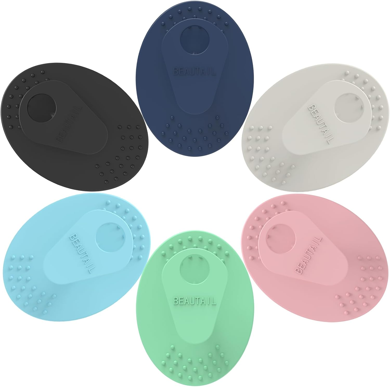 Face Scrubber 4 Pack, BEAUTAIL Silicone Manual Facial Cleansing Brush for Men Women, Gentle Face Scrubber Exfoliator, Skin Care Exfoliating Face Brush, Black+Starlight+Pink+Blue