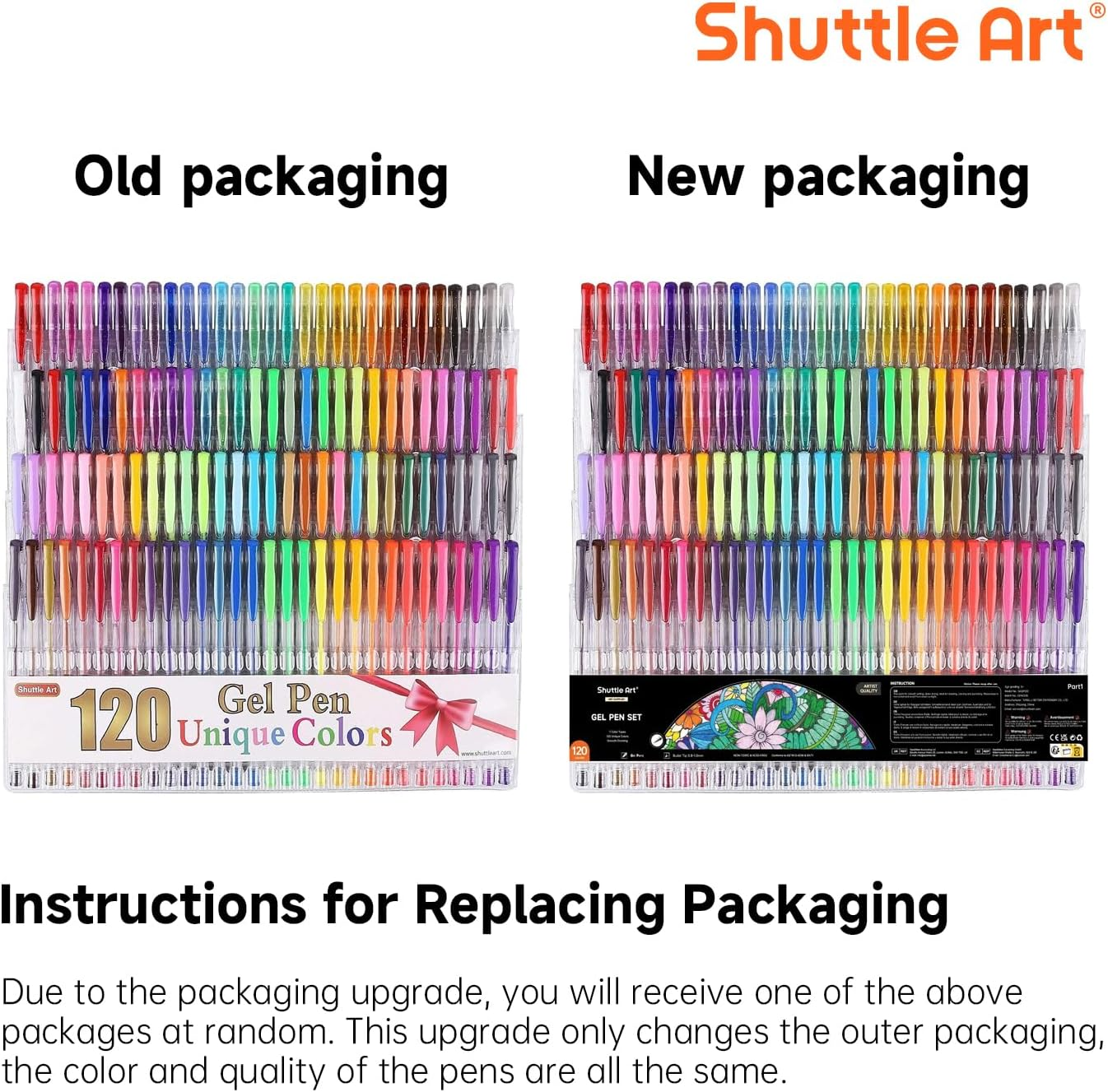 Shuttle Art Gel Pens, 120 Colours Gel Colouring Pens for Adults Pack, Gel Pen Set with Glitter Metallic Neon Pastel Swirl Colours, Gel Pens for Kids and Adult Colouring Books Doodling Drawing image number 1