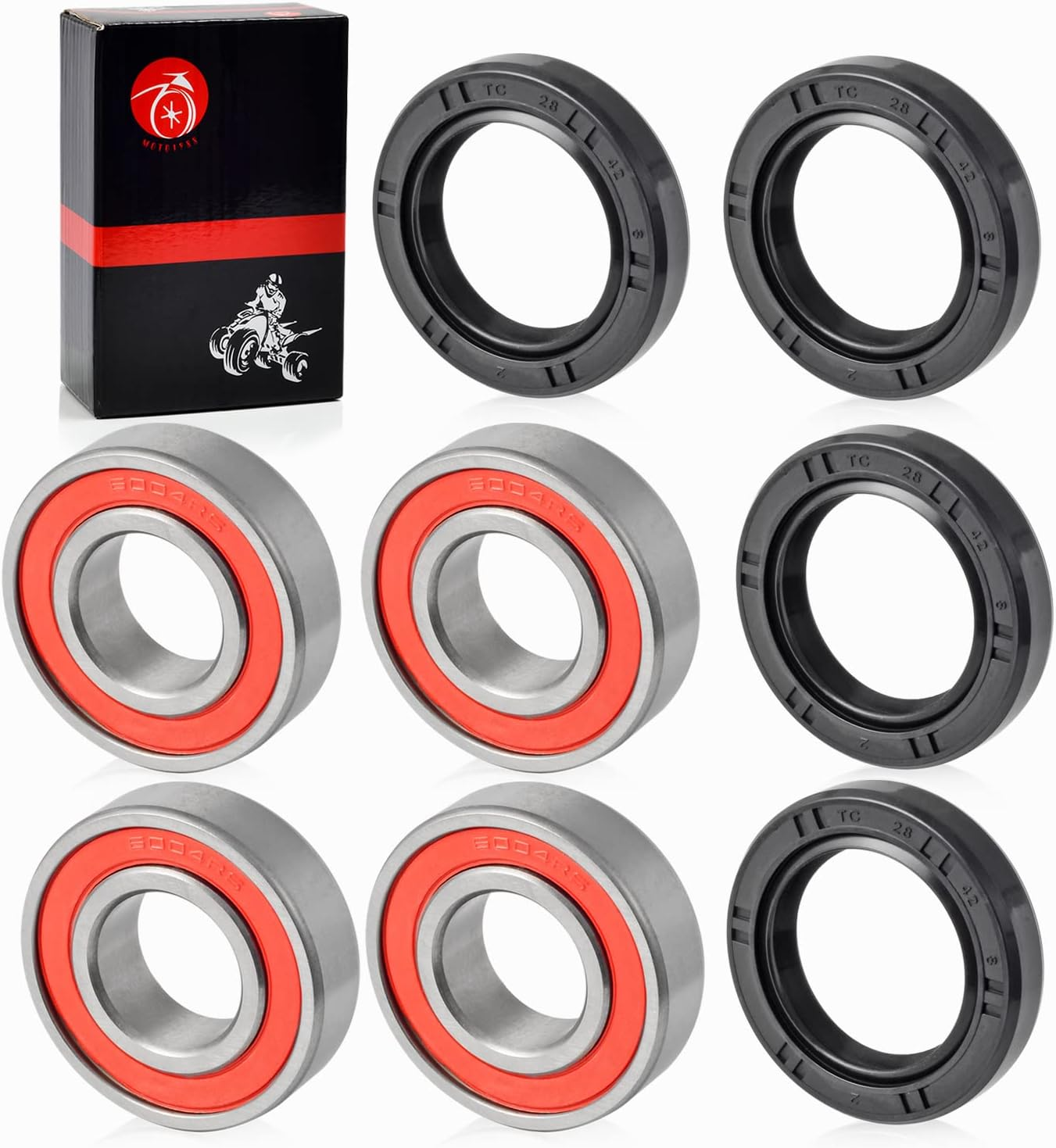 Front Wheel Bearings and Seals Kit for HONDA Recon 250 TRX250TE TRX250TM 1997-2018 TRX200D 1990-1997 TRX350TE TRX350TM 2000-2006