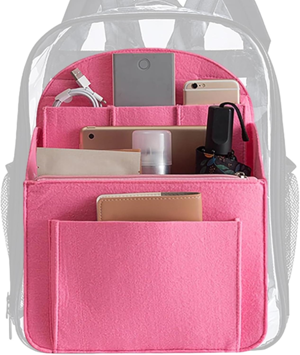 Bag Organizer, Bag Insert Organizer - Felt Storage Bag Wallet Organizer - Travel Backpack Insert, Multi-Pocket Organizer Liner for Shoulder Bag image number 5