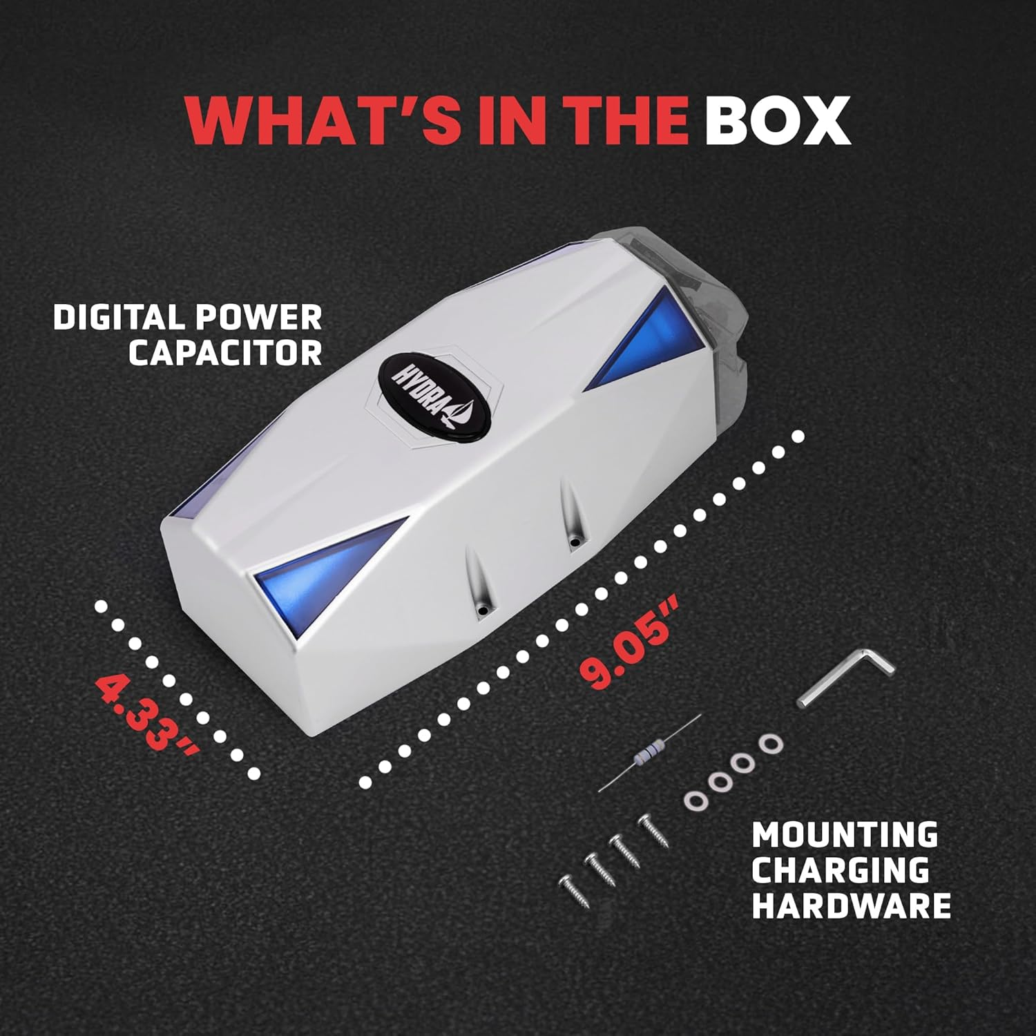 Pyle 0.3 Farad Digital Power Capacitor, High-Performance Car Audio Accessory with Blue Digital Display Voltage Readout and LED Flash, over Voltage Protection, Mounting Hardware, DC 12-24V image number 4