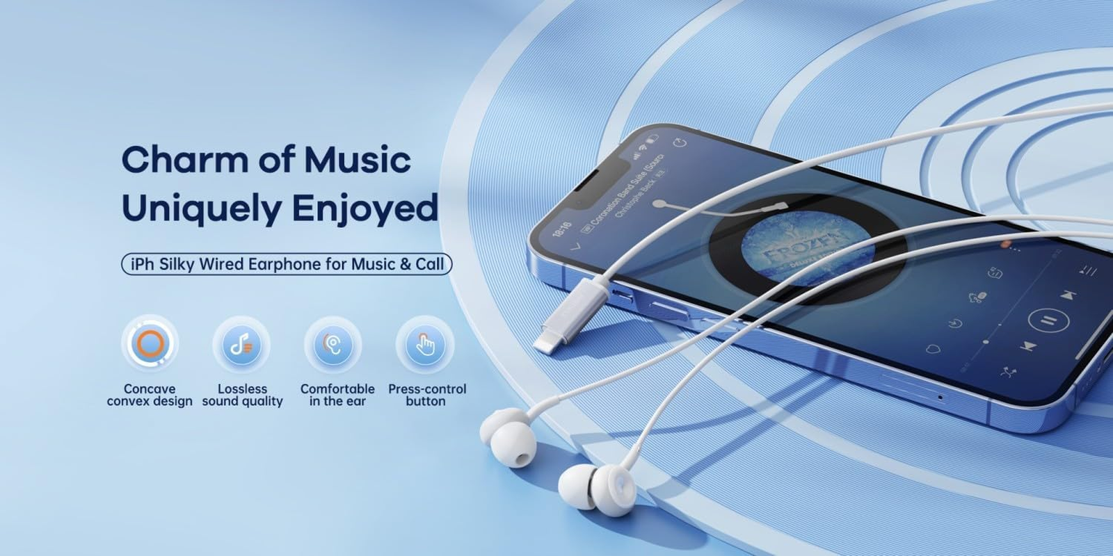 Remax Rm-510I Siley Series IPH Wired Earphone for Music and Call, Red image number 2