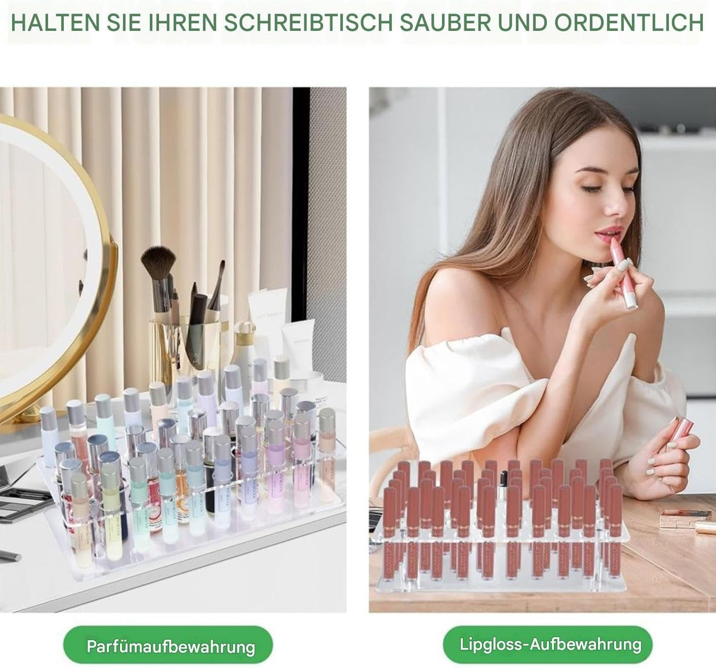 Szaluyk Perfume Sample Holder - Acrylic Stand with 36 Slots Transparent Compact Sample Holder for Daily Home | Organization Beauty Vanity Bathroom Routine Bedroom Personality image number 5