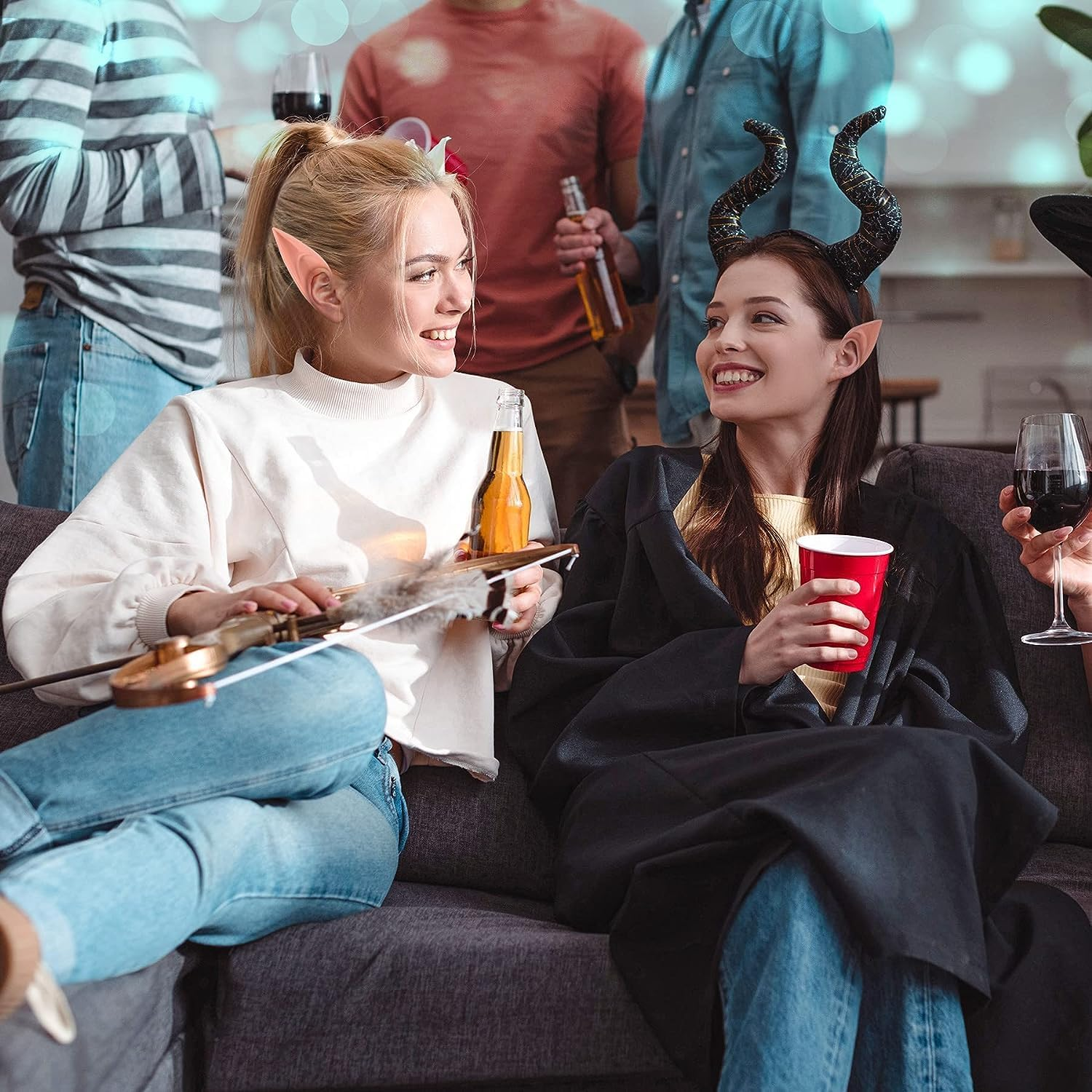 Fairy Pixie Elf Ears - WEEMAGIC Cosplay Latex Soft Pointy Ear Tips, Elven Vampire Fake Ear for Women Kids Halloween Christmas Party Dress up Costume Masquerade Accessories (6 Pairs)