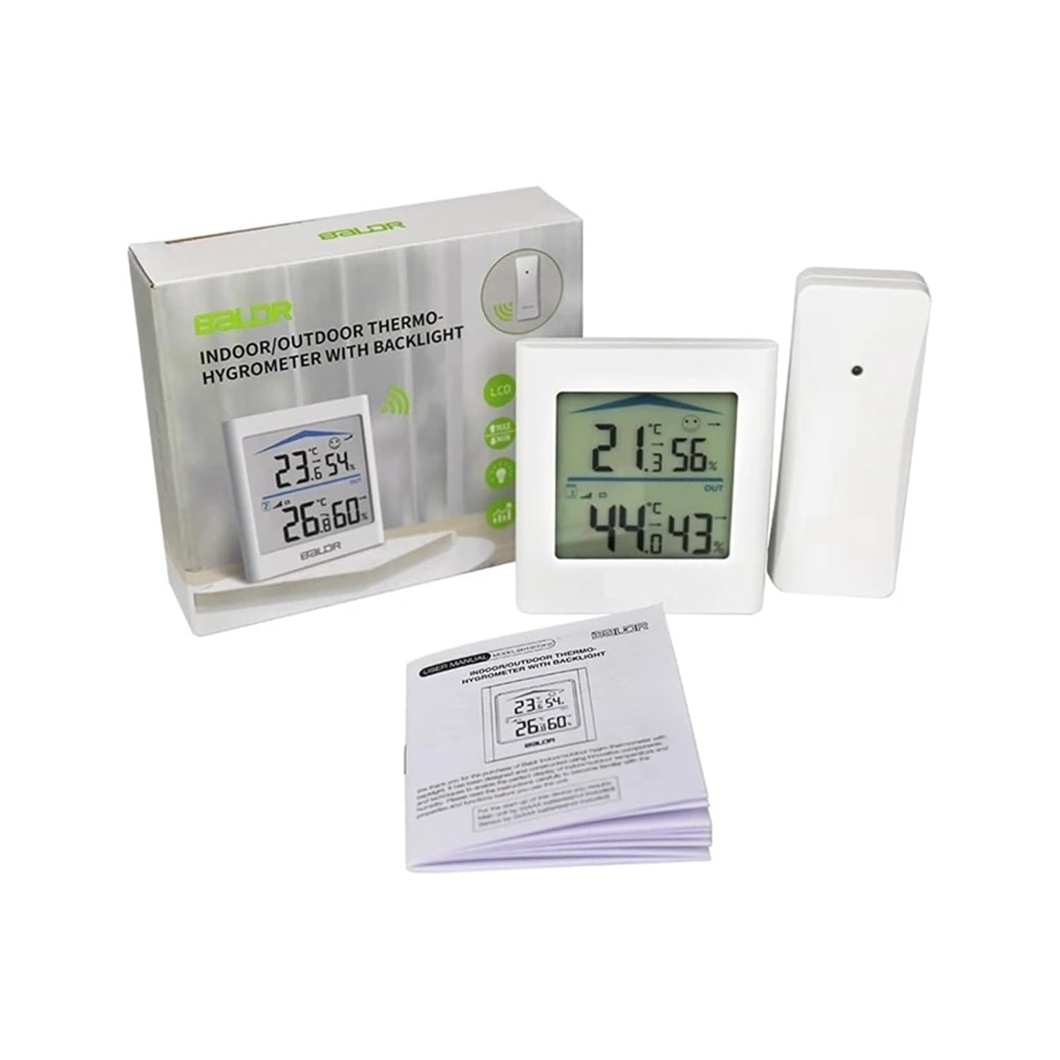 Digital LCD Weather Station Indoor Outdoor Trend Hygrometer Thermometer Wireless Remote Sensor Motion Activated Backlight image number 3