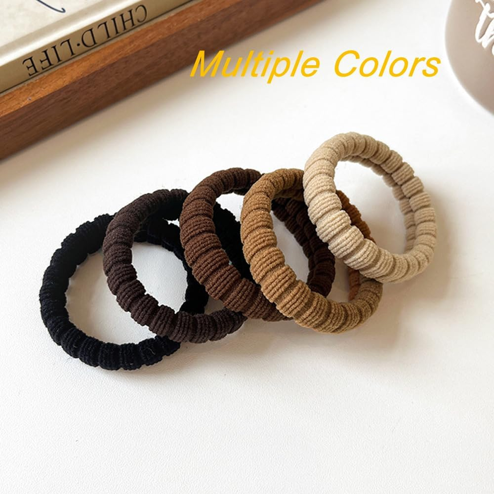 5Pcs Hair Ties, Elastic Hair Bands No Tug Scrunchies Hair Bands with Strong for Women/Girls/Thick Hair image number 2
