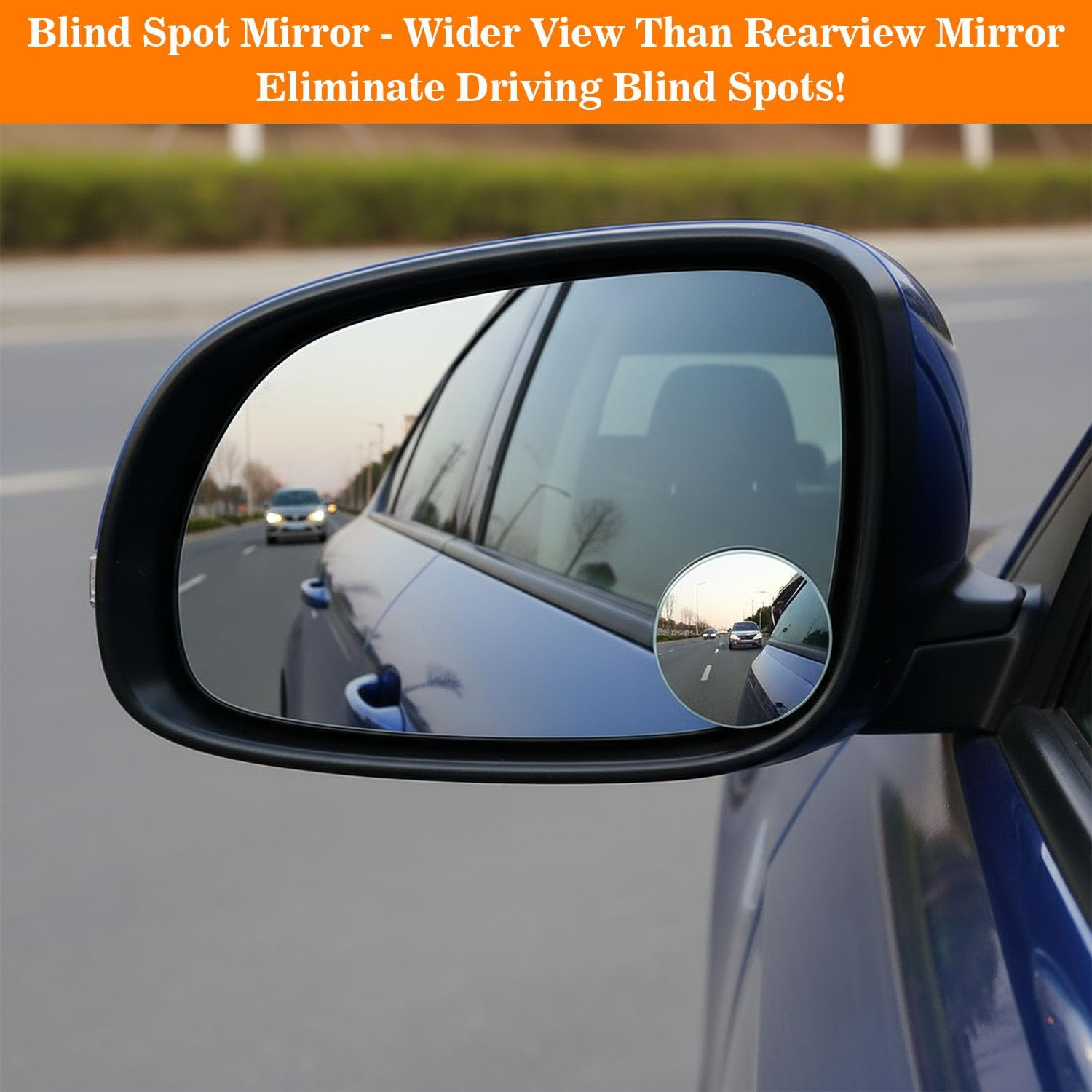 Blind Spot Mirrors 4-Pack | HD Frameless Convex Mirrors for Wide-Angle Side View Blind Spot Coverage image number 2