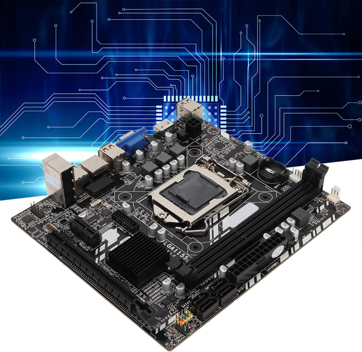 DDR3 Computer Motherboard Dual Channel LGA1155 Pin Core I7 I5 I3 Wifi Motherboard M ATX COM for Quad Core image number 4