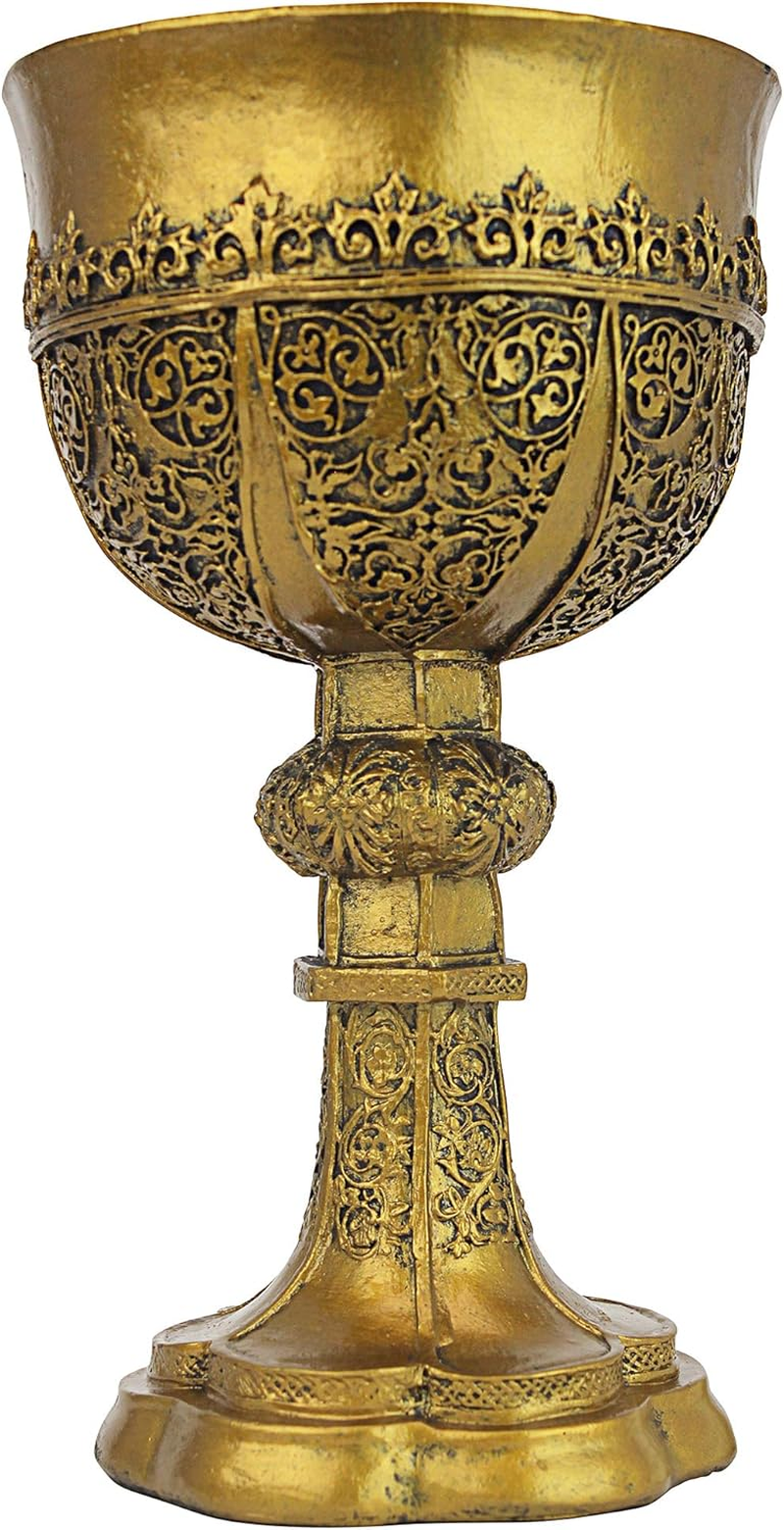 King Arthur S Golden Chalice Gothic Sculpture image number 1