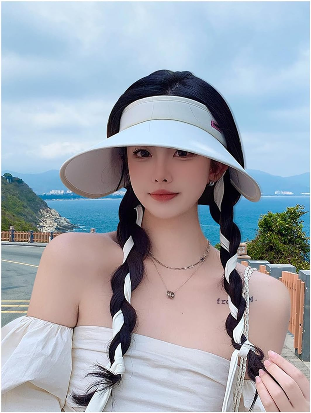 Sun Visors Foldable Sun Hats, Women with UV Protection Wide Brim Summer Packable Beach Hat UPF 50+ image number 6