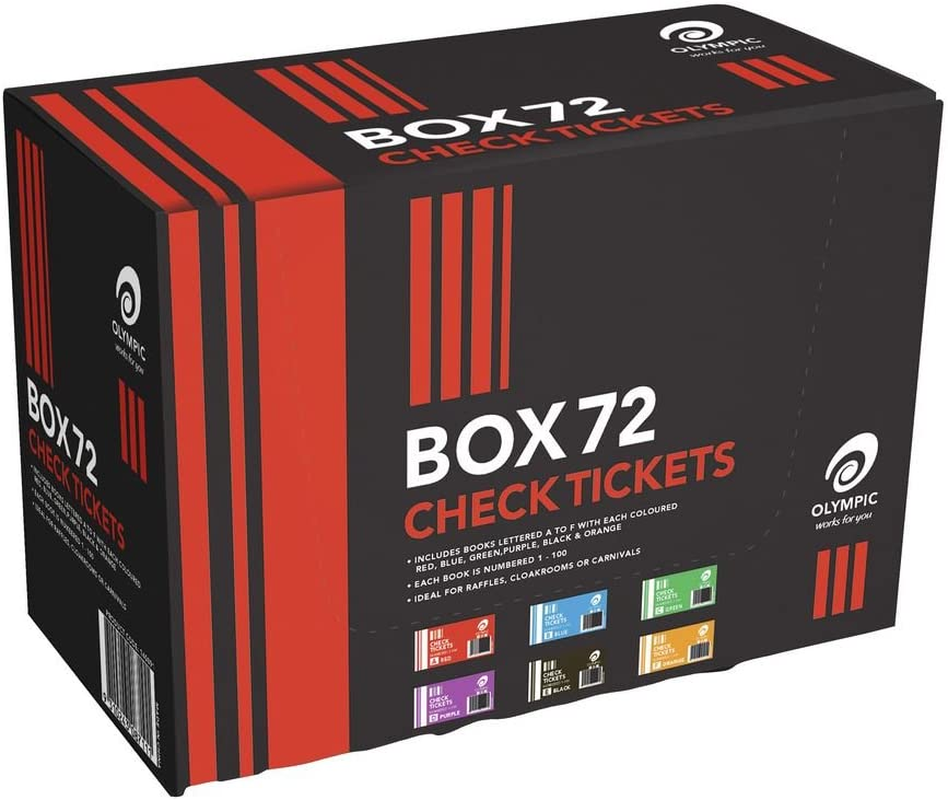 Olympic Check Ticket Book 72 Pack