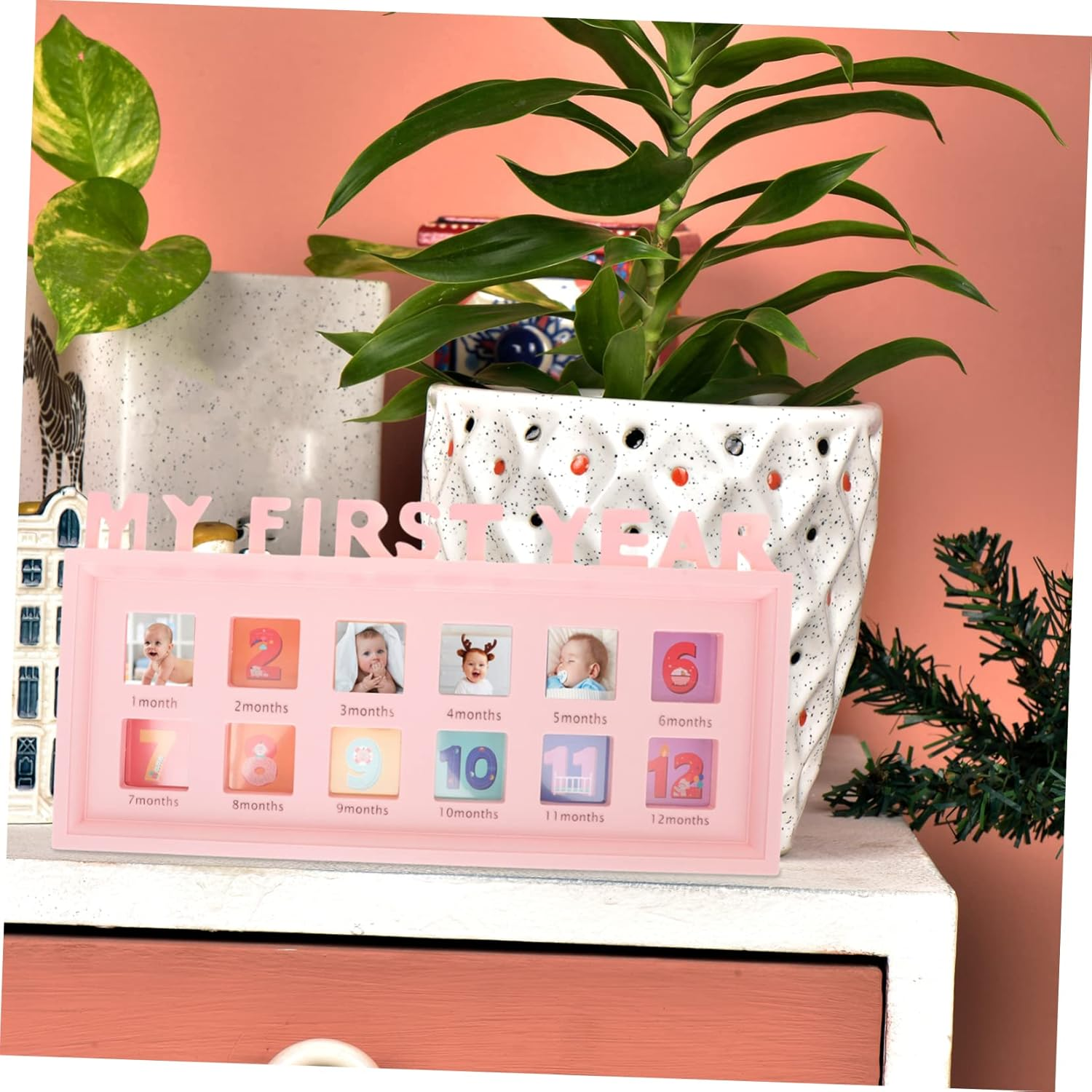 Boy Girl'S Growth Photo Frame Month Milestone Frame for Boy Girl Newborn Girl Nursery Decor Growth Record