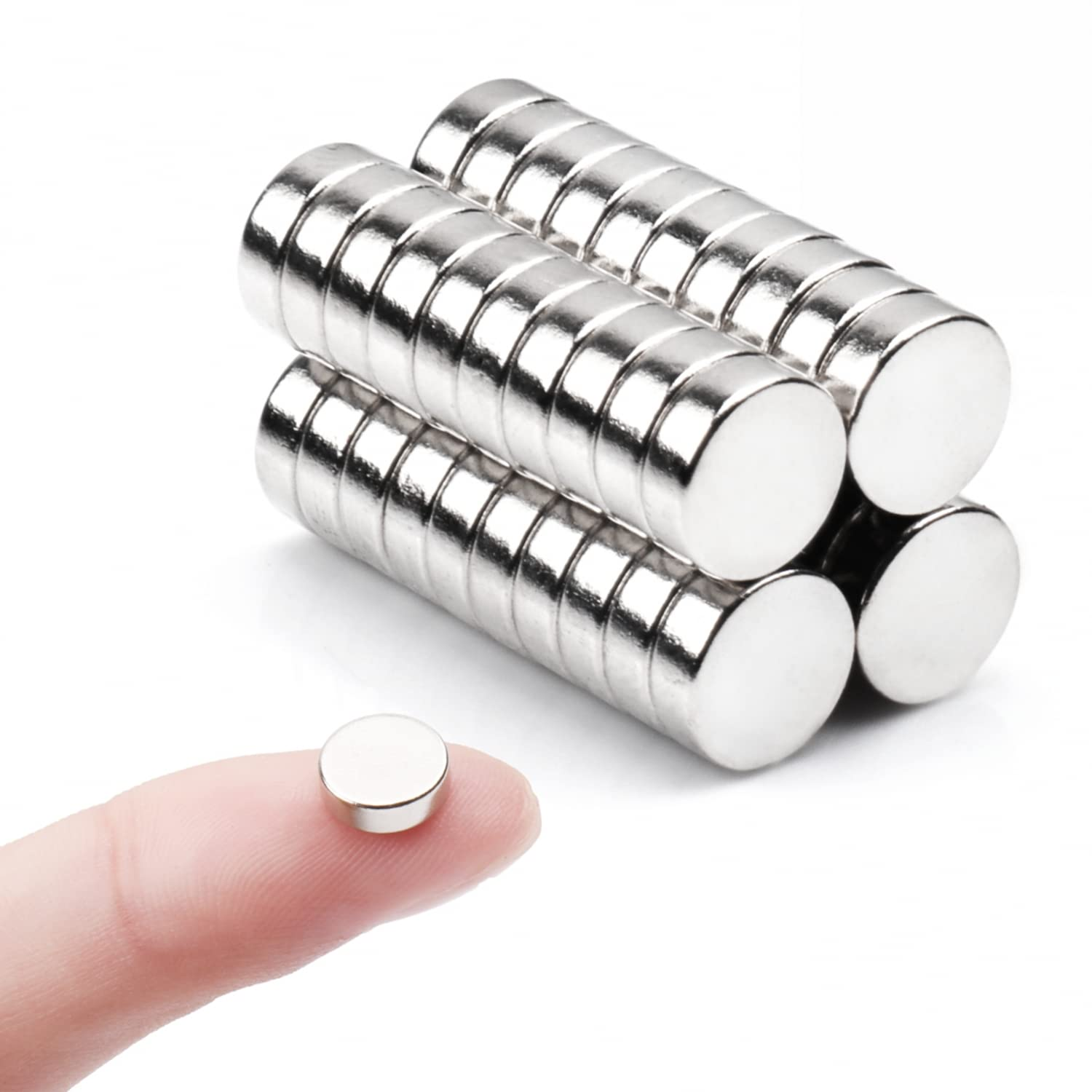 40Pcs 8X3Mm Small Magnets,Round Refrigerator Magnets, Small Cylinder Fridge Magnets, Office Magnets, Whiteboard Magnets, Durable Little Miniature Tiny Mini Magnets for Crafts image number 5