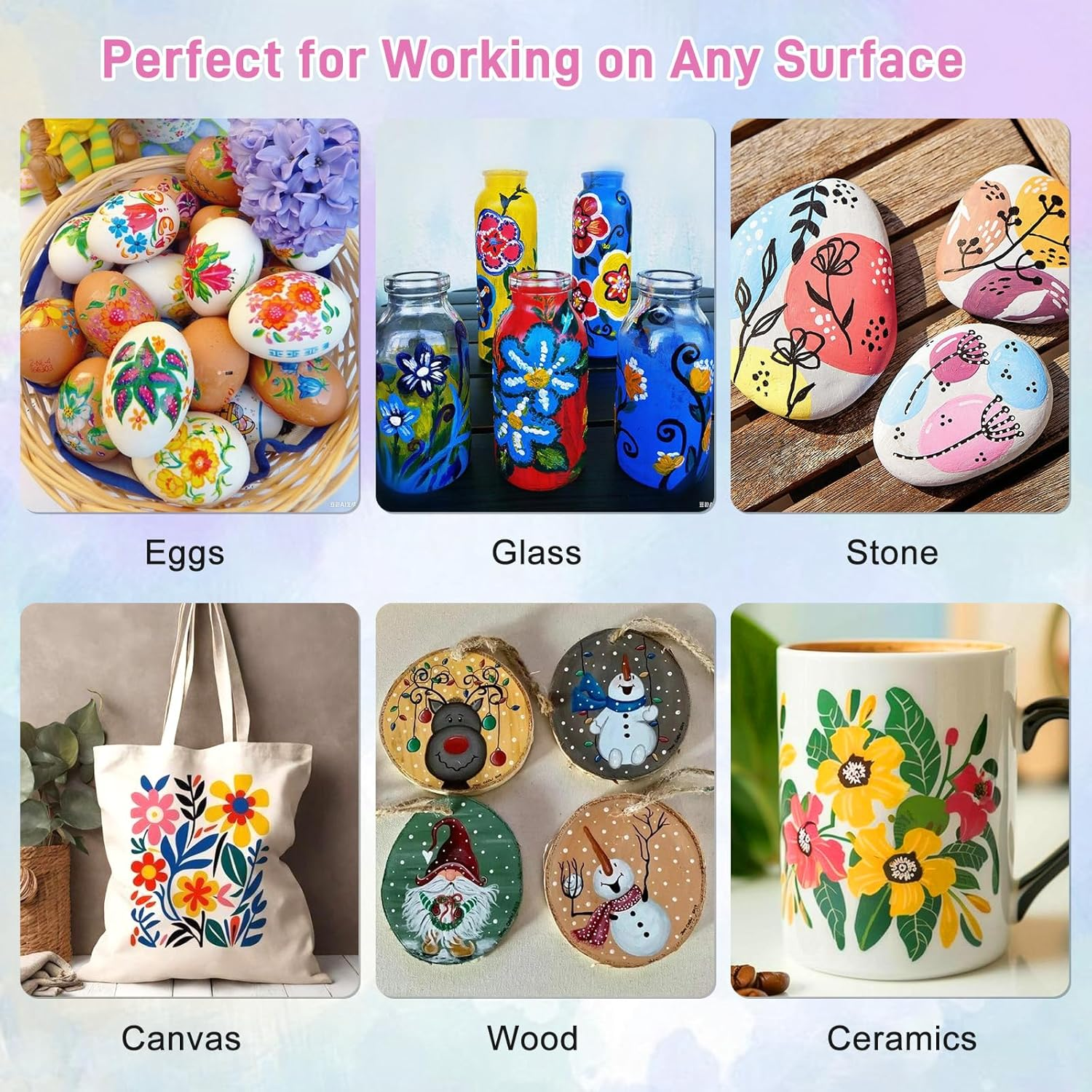 48 Colors Acrylic Markers, Acrylic Paint Pens Set for Kids Artist Adults Coloring Drawing, Paint Markers Double Tipped, Marker Pen for Rock Painting, Wood, Canvas, DIY Crafts Making Art Supplies image number 4