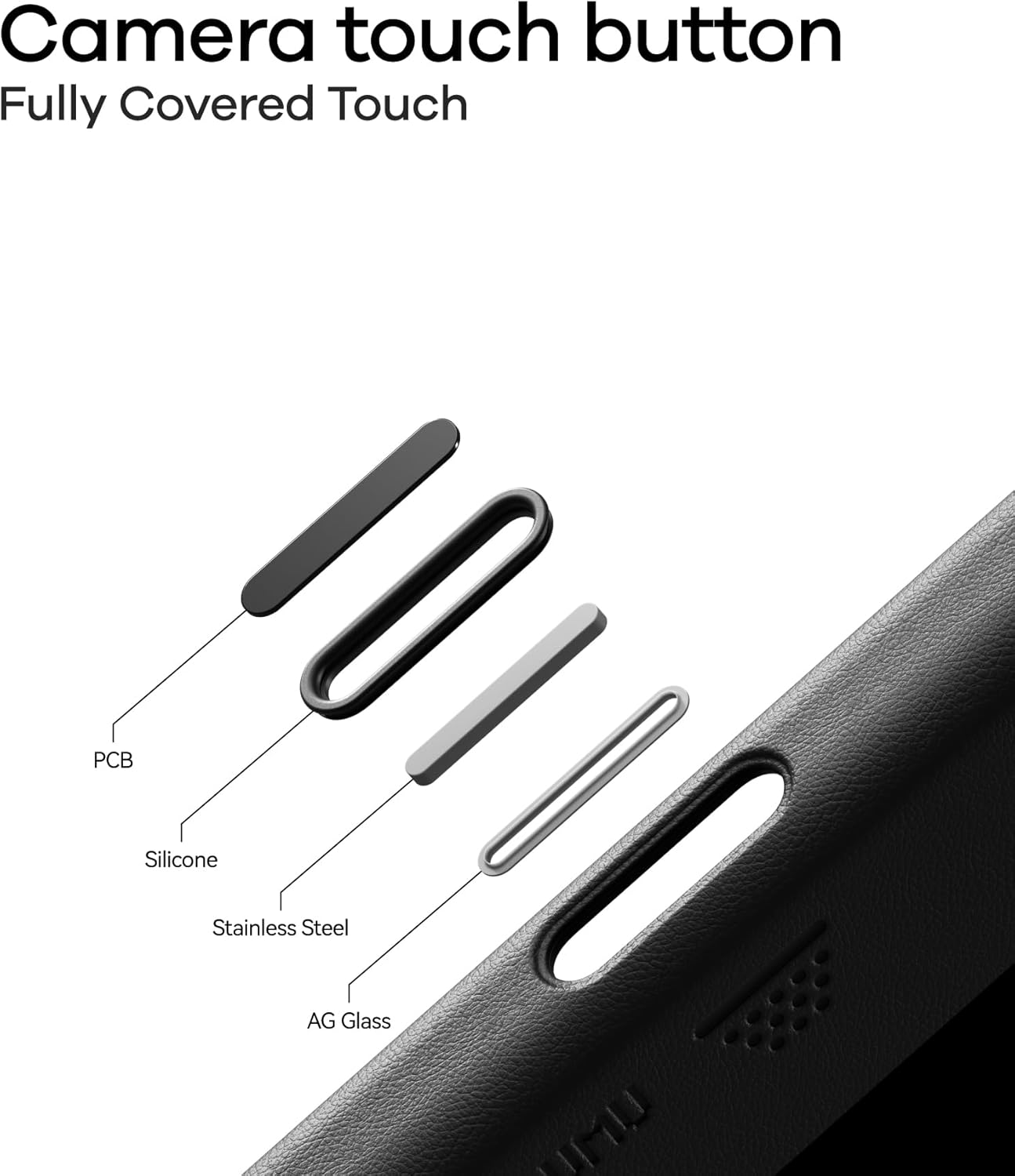 Aulumu A17 Vegan Leather Coolhyper for Iphone 17 Pro Max Case | Camera Control | with Cooling Fins | Luxury Comfort | Compatible with Magsafe | Complete Wrap-Around - Black image number 3