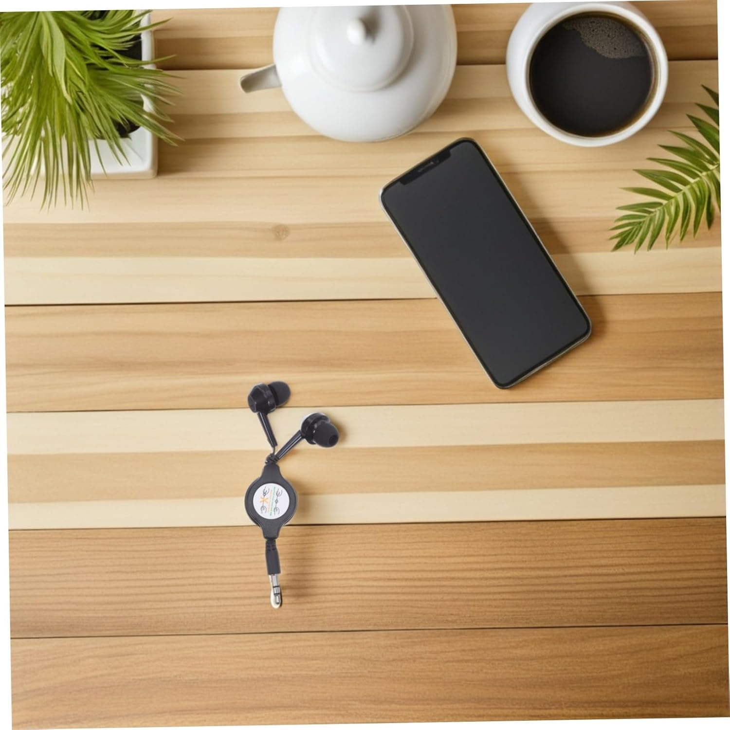 HEALSOPTHY 2Pcs Retractable Earbuds In-Ear Wired Earphones with Cable Noise Isolation Comfortable Gym Office Home image number 1