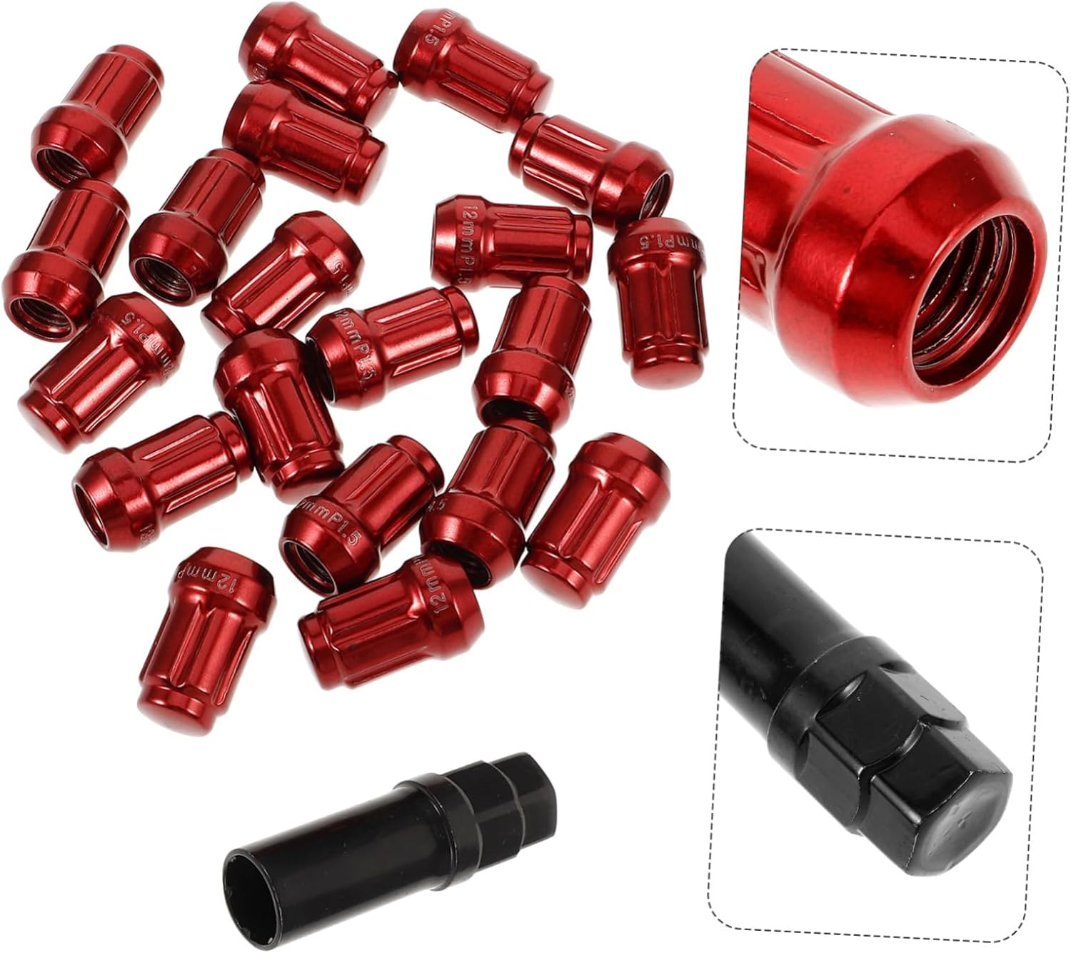 VINTORKY 20Pcs Spiral Mother Wheel Nut Covers Car Wheel Nut Caps Tyre Lug Accessories Easy Install