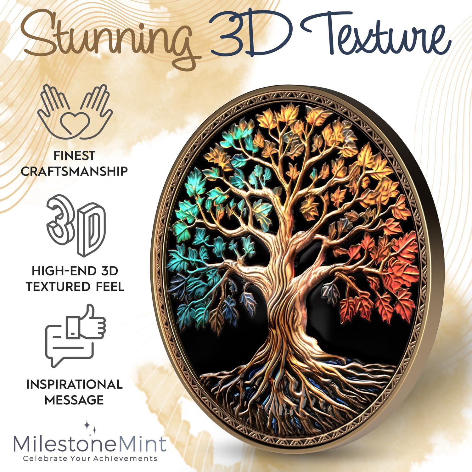 Milestonemint Affirmation Sobriety Coin Gift Set | Tree of Life AA Chip Medallion with Coin Capsule, Display Stand & Card | Sobriety Gifts for Anniversary Month & Year for Men & Women in Recovery image number 7
