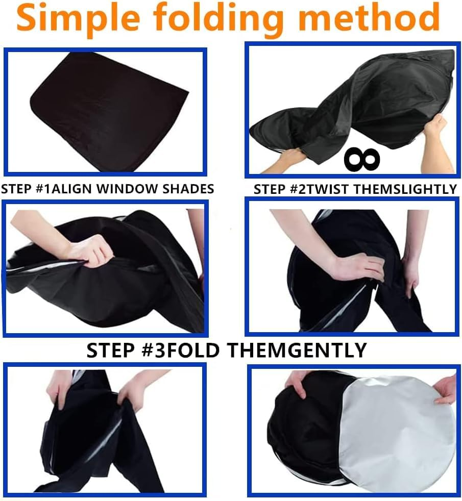 Windshield Sun Shade Fit for Subaru XV Crosstrek 2018-2023, Foldable 240 T Car Front Window Sunshade Accessories Sun Visor Protector Reflective Cover Block UV Rays & Sun Heat image number 3