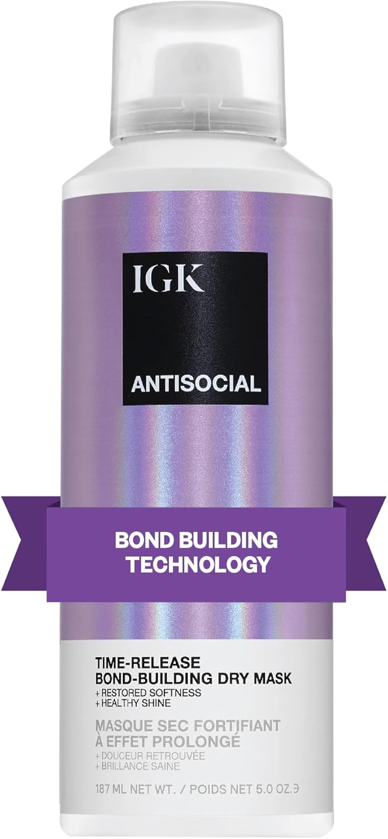 IGK Antisocial Overnight Bond-Building Dry Hair Mask 187Ml image number 4