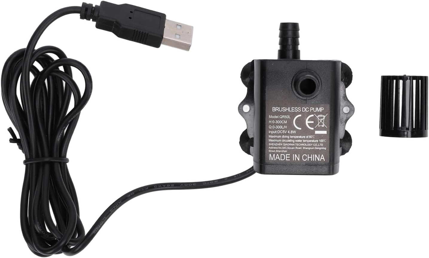 Fountain Water Pump, 300L H Submersible Aquarium Pump with Adjustment Detachable Design and LED Indicators for Pond Fish Tank image number 4