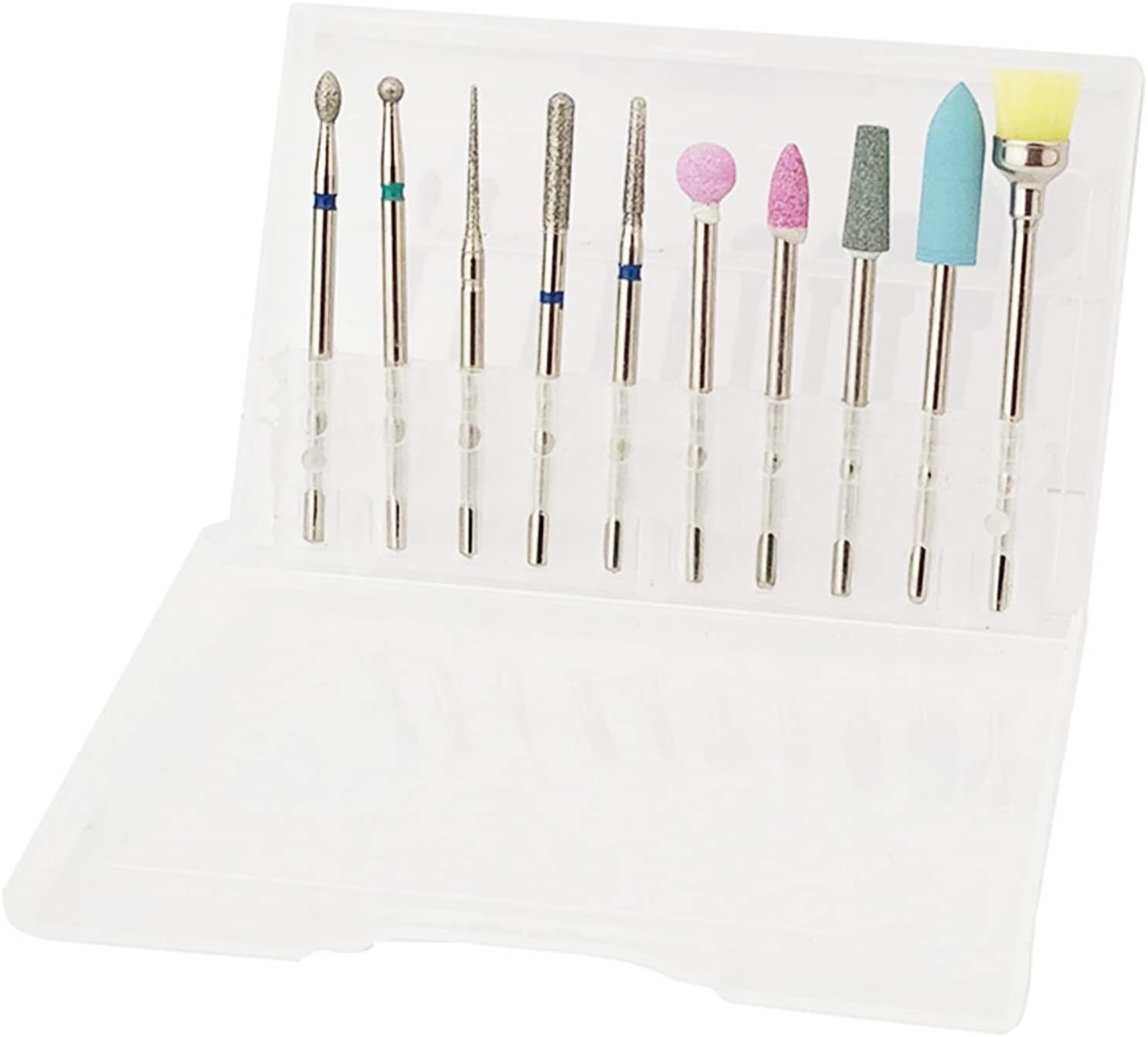 Portable Electric Manicure Nail File Bit, Emery Cuticle Remover Bits, 10Pcs Nail Drill Bits Set for Nail Artist Beginner, for Home Salon (Zh2) image number 3