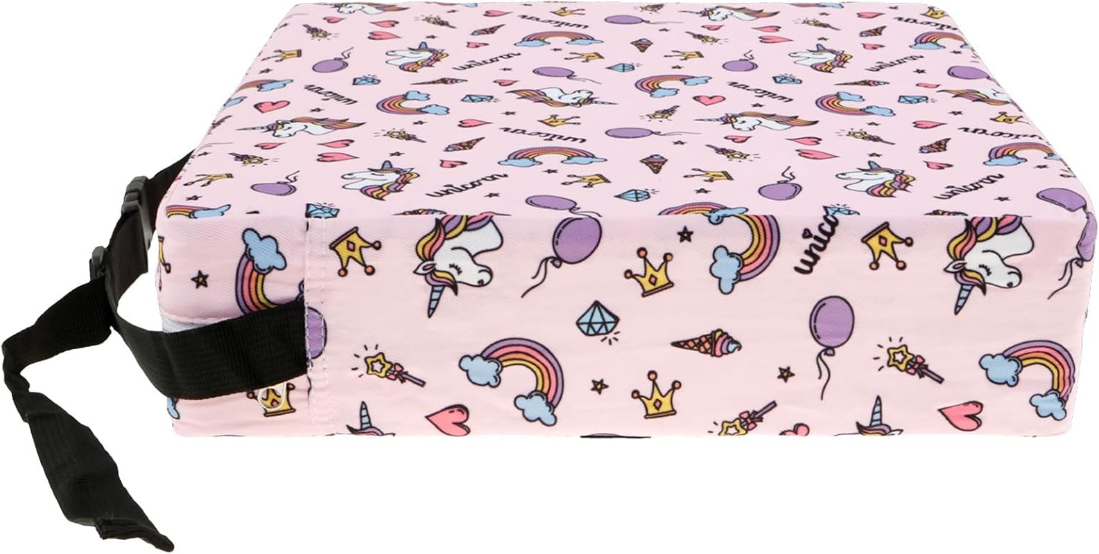 Toddler Booster Seat, Kids Booster Cushion Soft Booster Seat Pad with Safety Belt anti Slip Booster Chair Cushion with Detachable Cover Portable High Density Foam Kids Booster Seat for Toddlers Kids (Pink)