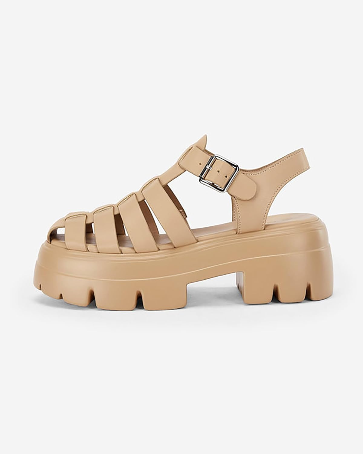 Coutgo Womens Platform Chunky Heels Sandals Gladiator Ankle Strap Heels Lug Sole Summer Fisherman Y2K Shoes image number 3