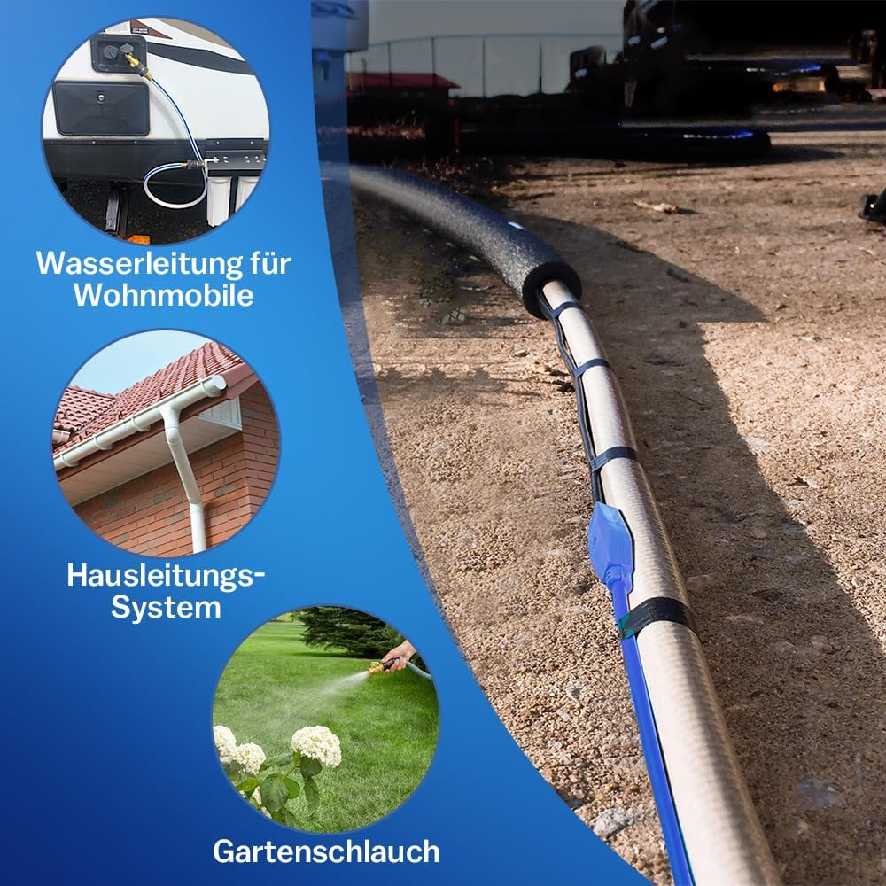 14 M Antifreeze Heating Cable with Thermostat and Temperature Display, 230 V Heating Cable, Pipe Heating 16 W/M for Water Pipes, Waterproof Heat Transfer Heating Cable for Pipes image number 2