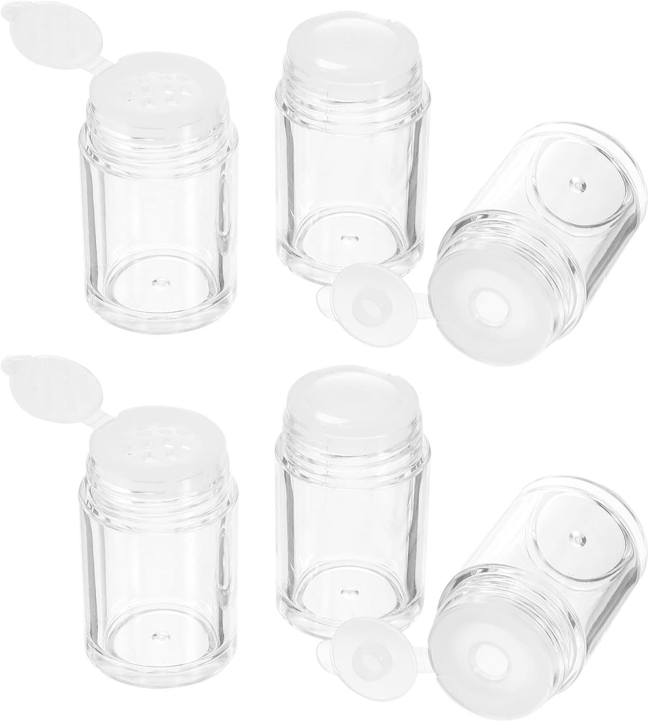 6Pcs 10Ml Plastic Loose Powder Bottles with Flip Cap, Sifter Inserts (12-Hole, 3-Hole, Single-Hole) for Travel Cosmetics and Glitter Powder Storage image number 5