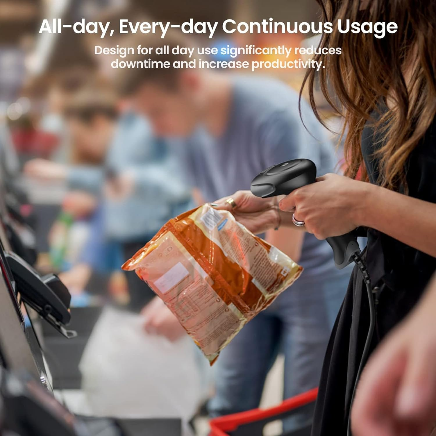 Eyoyo 2D Handheld Barcode Scanner, USB Wired QR Code Scanner, PDF417 & Data Matrix Bar Code Reader for Convenience Store, Supermarket, Warehouse image number 4