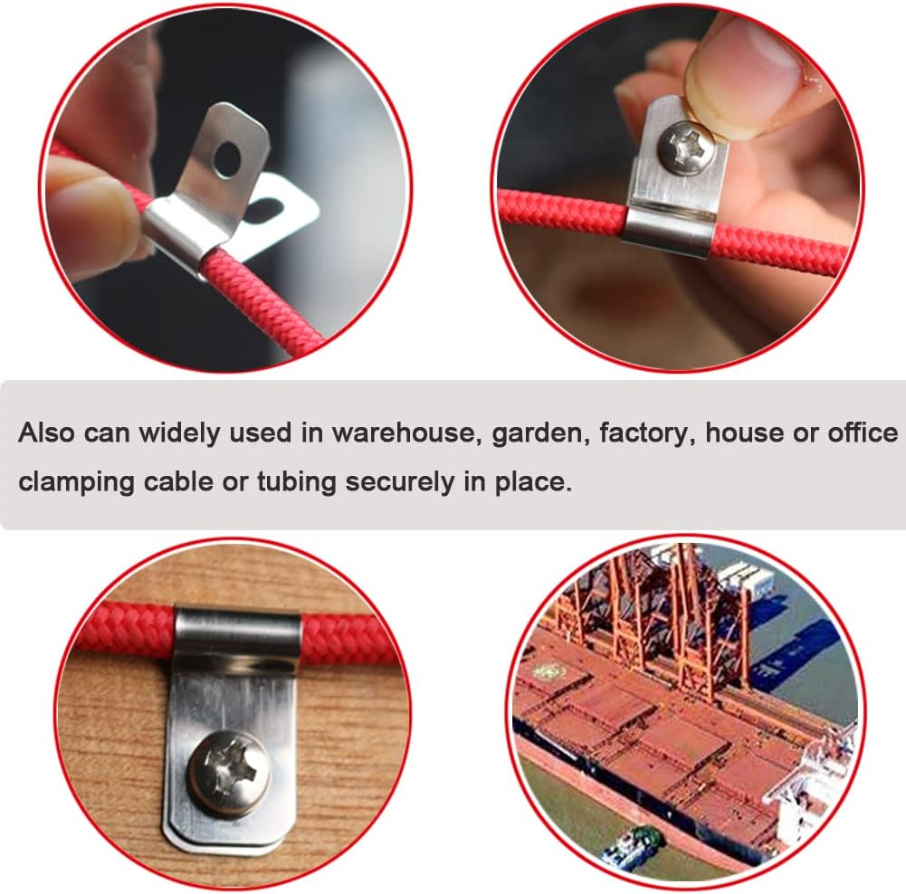 200 Pcs Silver Stainless Steel Wire Clamps, Agricultural Fencing Mounting Clips, 12-16 Gauge Welded Wire to Wood, Metal or Vinyl Fence image number 1