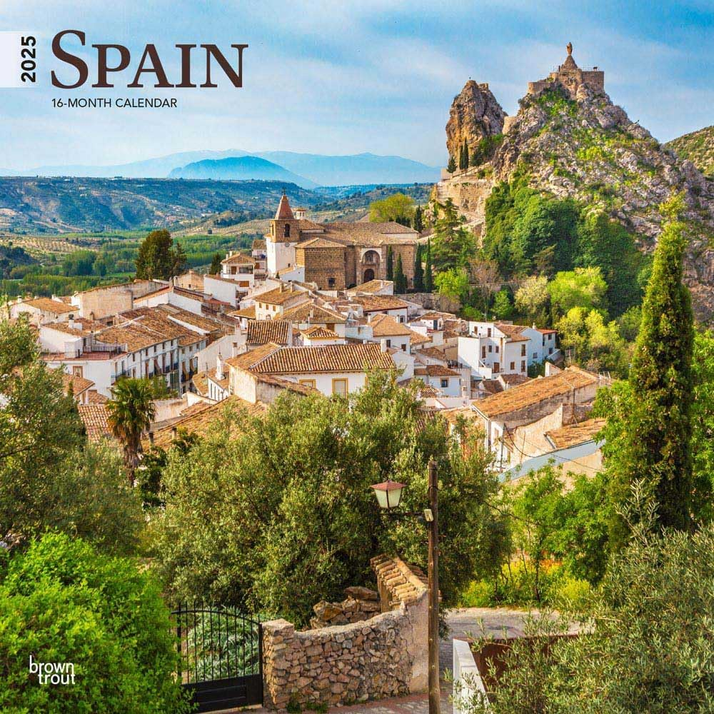 Spain | 2025 12 X 24 Inch Monthly Square Wall Calendar | Plastic-Free | Browntrout | Travel Europe Madrid Barcelona image number 5