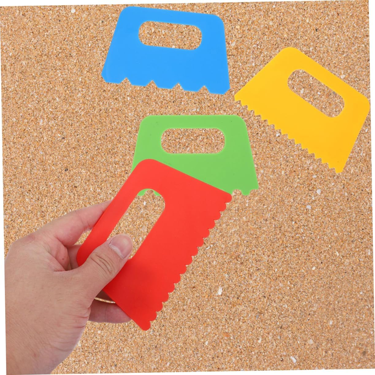 Bestonzon 12Pcs Plastic Painting Scraper Tools Kit Boy Girl Craft Paint Scrapers for Arts Crafts Diy Plastic Boys and Girls Paint Brush for Sand Painting and Drawing
