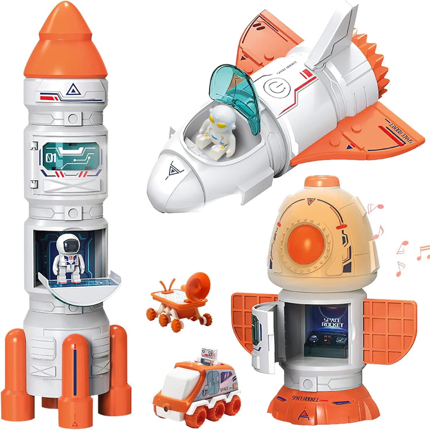 Mostop Space Shuttle Rocket Toys for Kids Rocket Ship Toys with Light and Blast off Sound Effects, Space Adventure Toys with Spraying & Projection Function, Kids Science Educational Toys image number 4
