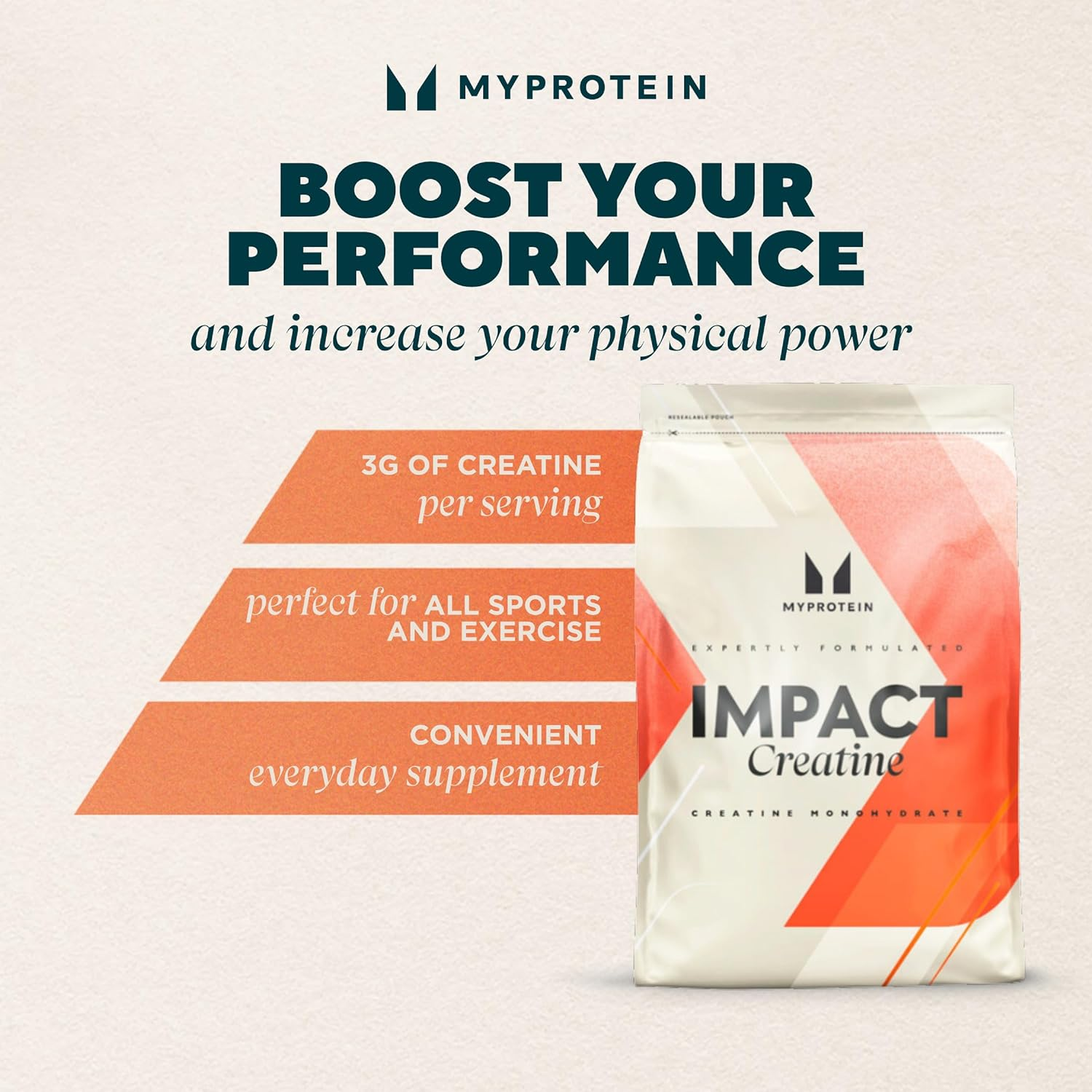 Myprotein Creatine Monohydrate Powder - 250G - Unflavoured Creatine Powder - Scientifically Proven to Help Increase Power and Physical Performance image number 2