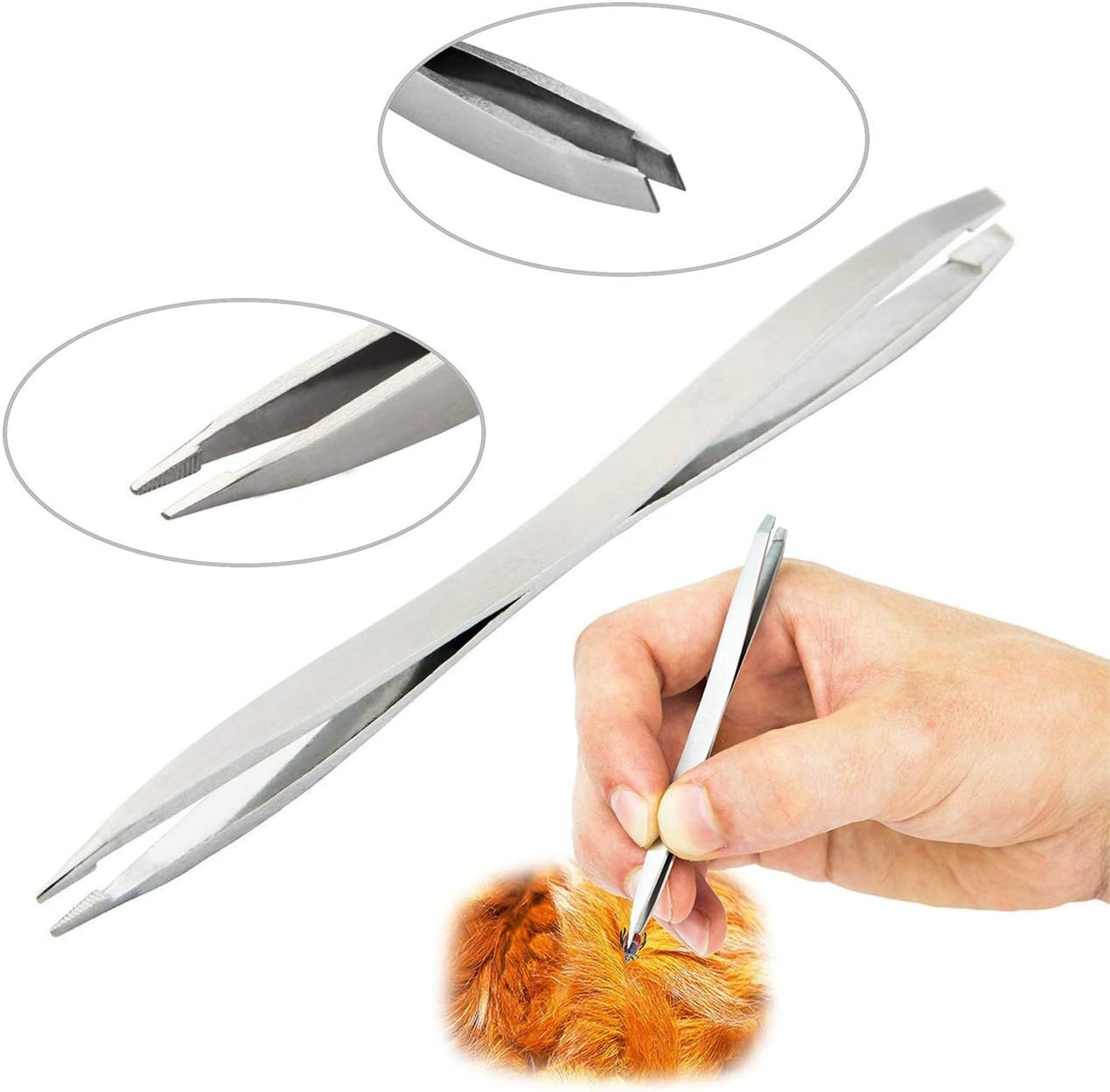 3 Pack Tiick Remover Tool Set Stainless Steel Tiick Remover Kit for Cats and Dogs image number 4