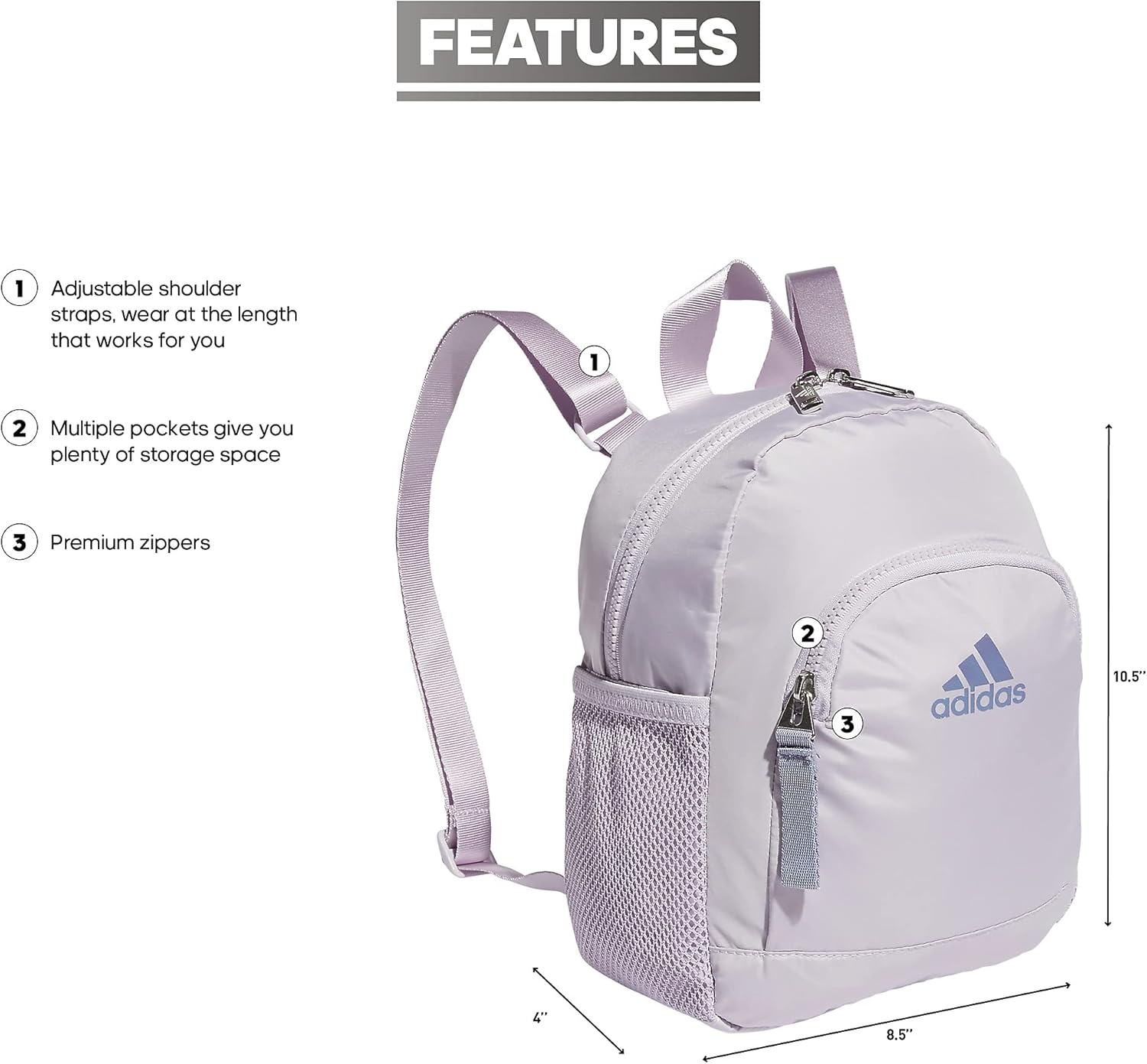 Adidas Linear Mini Backpack Small Travel Bag, One Size