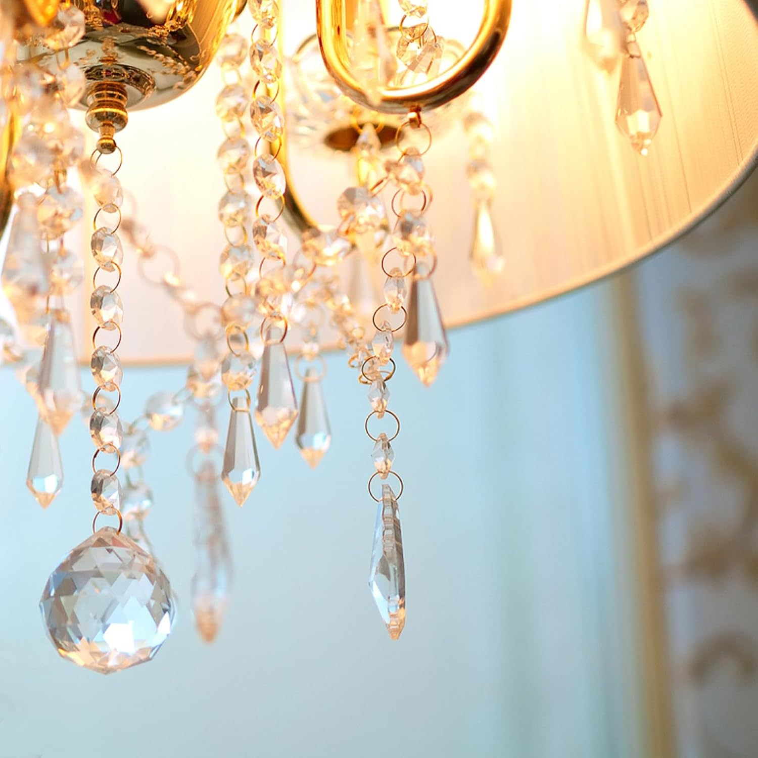 20Pcs Clear Chandelier Icicle Crystals Prisms Hanging Crystal Bead Pendants Ornaments Replacements with Hooks for Windows Wedding Christmas Tree Lamp Decoration image number 3