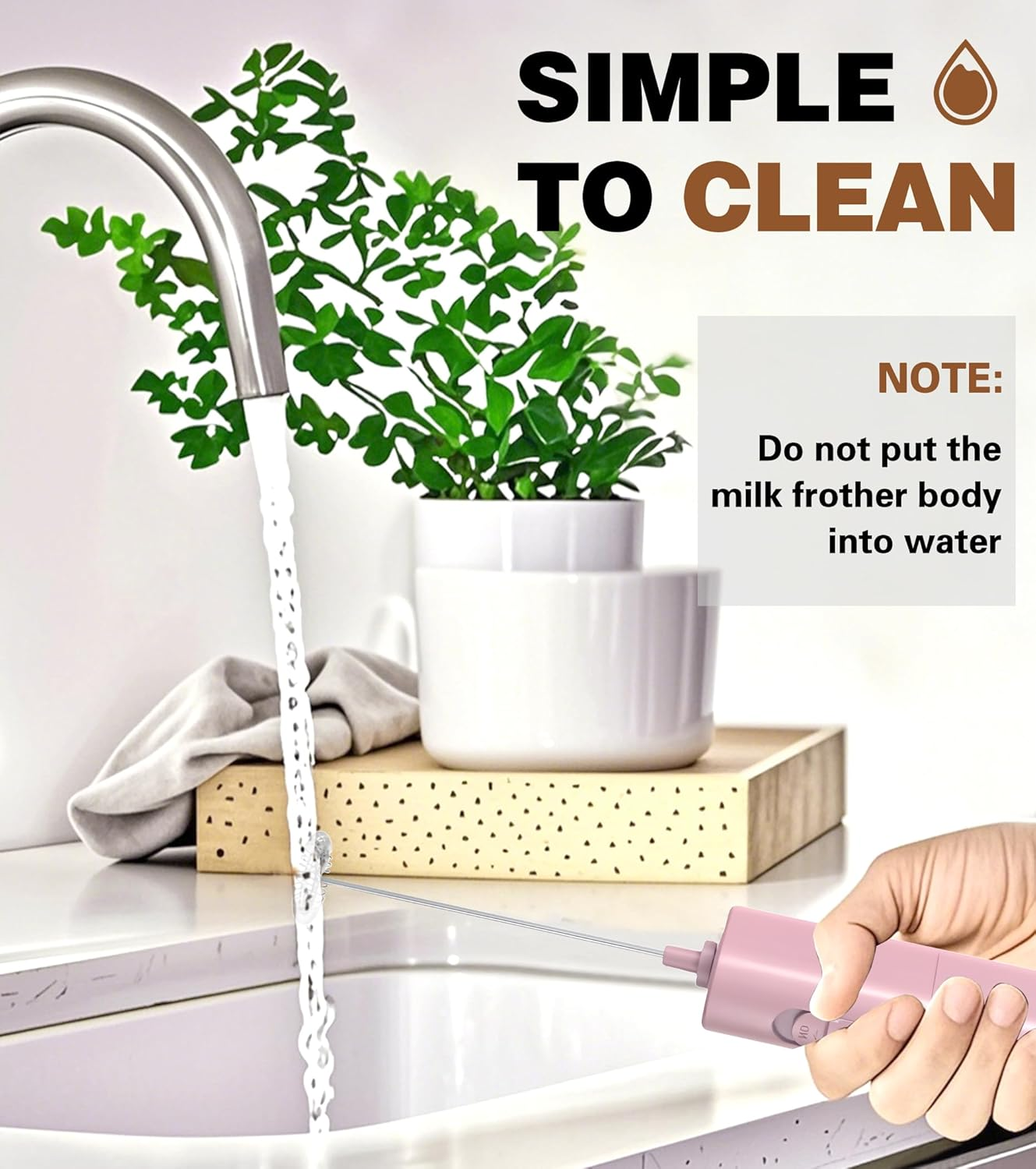 Milk Frother Handheld Powerful Mixer Mini Hand Blender for Perfect Lattes, Cappuccinos & More &ndash; Portable Frother Maker Stainless Steel Whisk image number 6