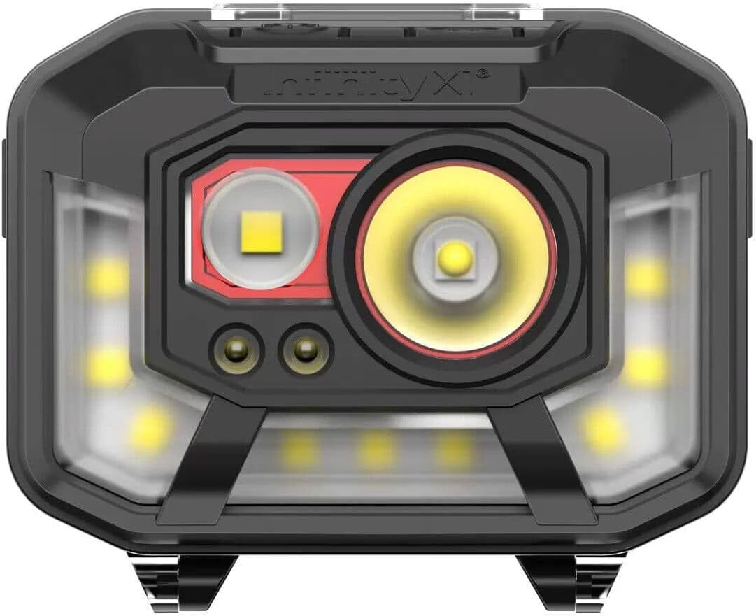 Infinity X1 1000L Dual Power Rechargeable Headlamp 3 Pack - 5 Powerful Beam Modes to Choose from - 100 Meter Beam Distance - Waterproof - 6 Hour Runtime