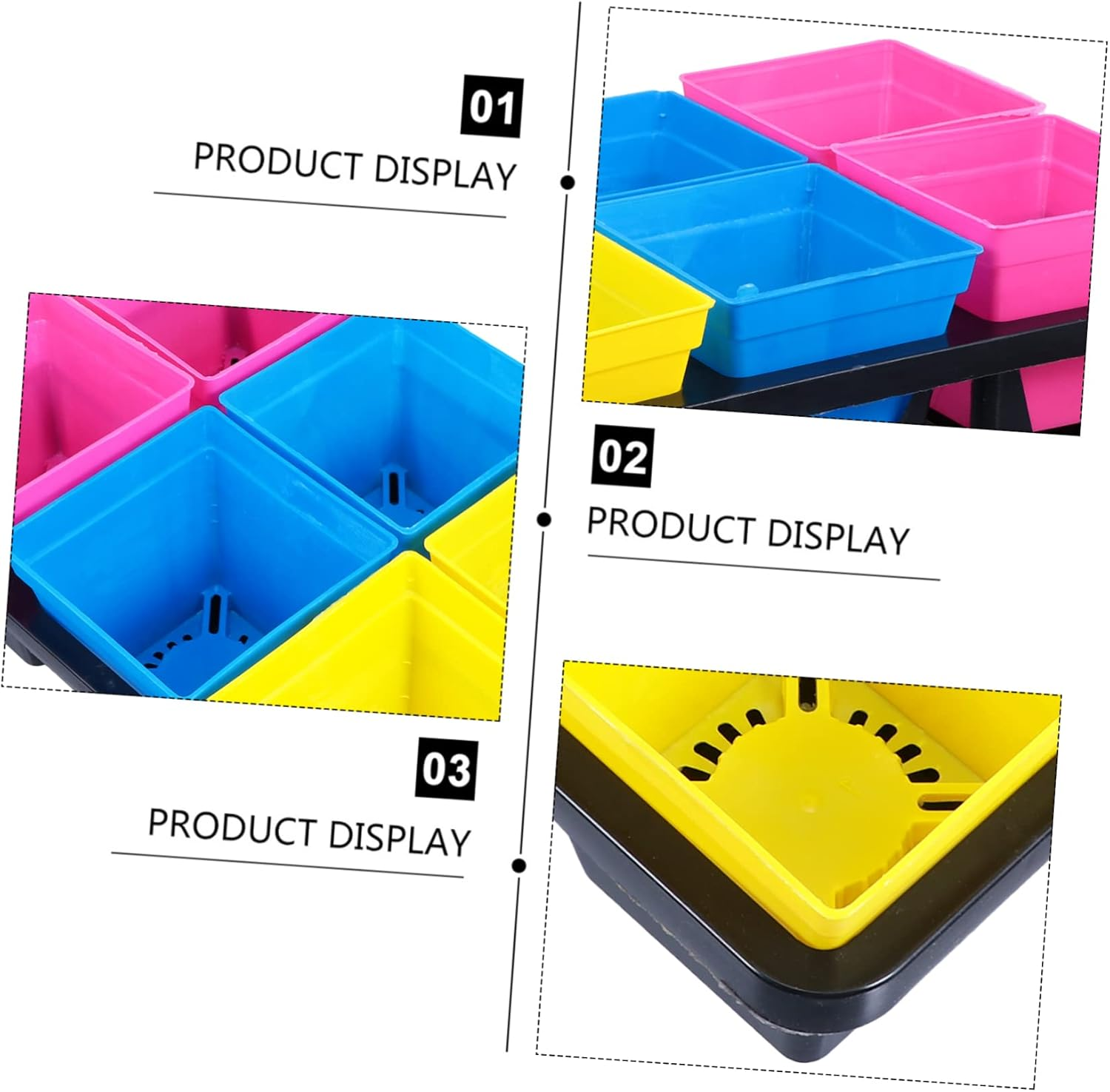 SUPVOX Plastic Seedling Dish Bracket Moving Pots for Wheatgrass Vanilla Radish Chinese Cabbage image number 5