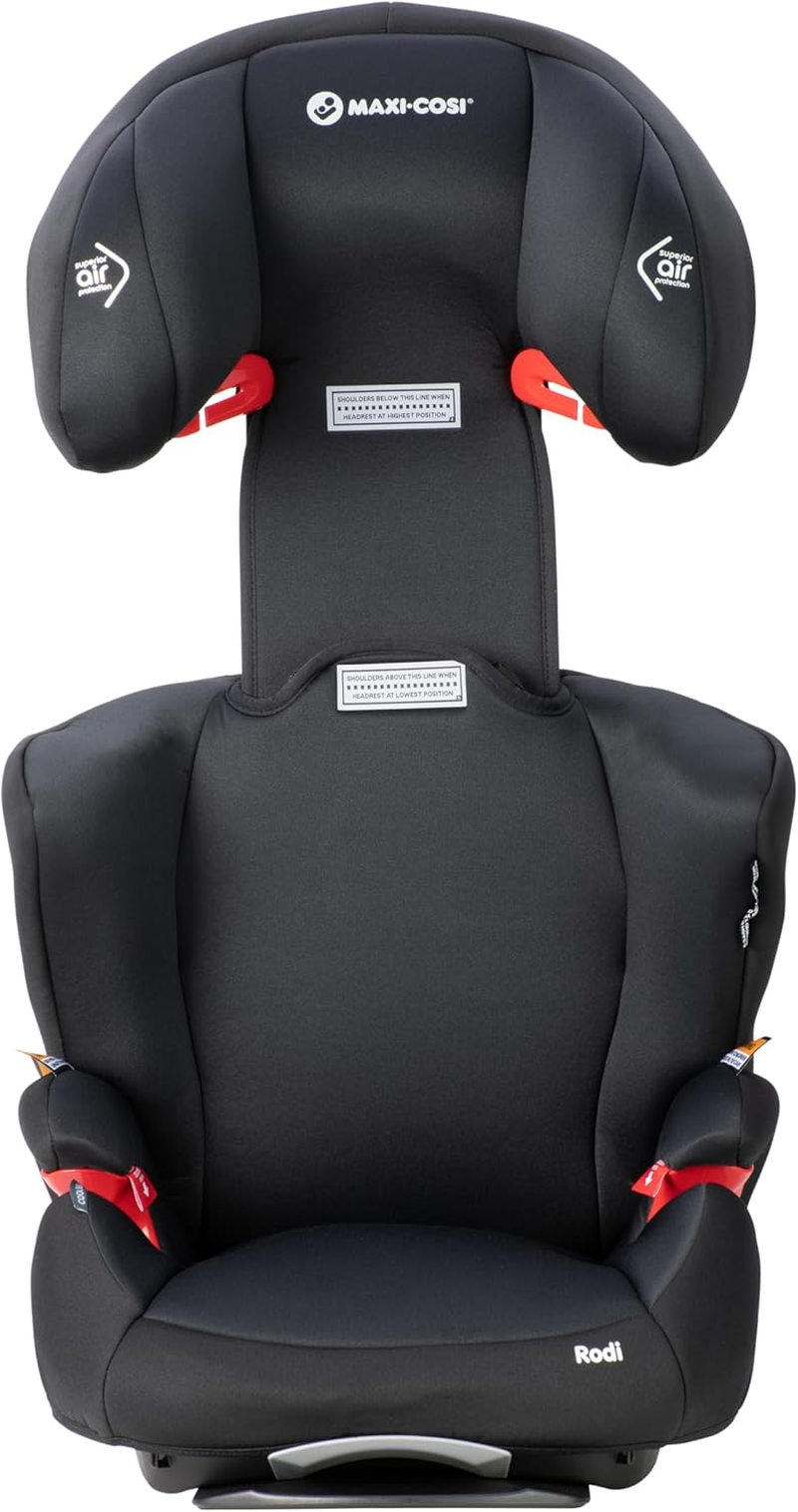 Maxi-Cosi RODI AP Booster Seat-Onyx -Air Protect Safety, Easy Installation, Stylish Design, and Adjustable Comfort for Ages 4-8 Years