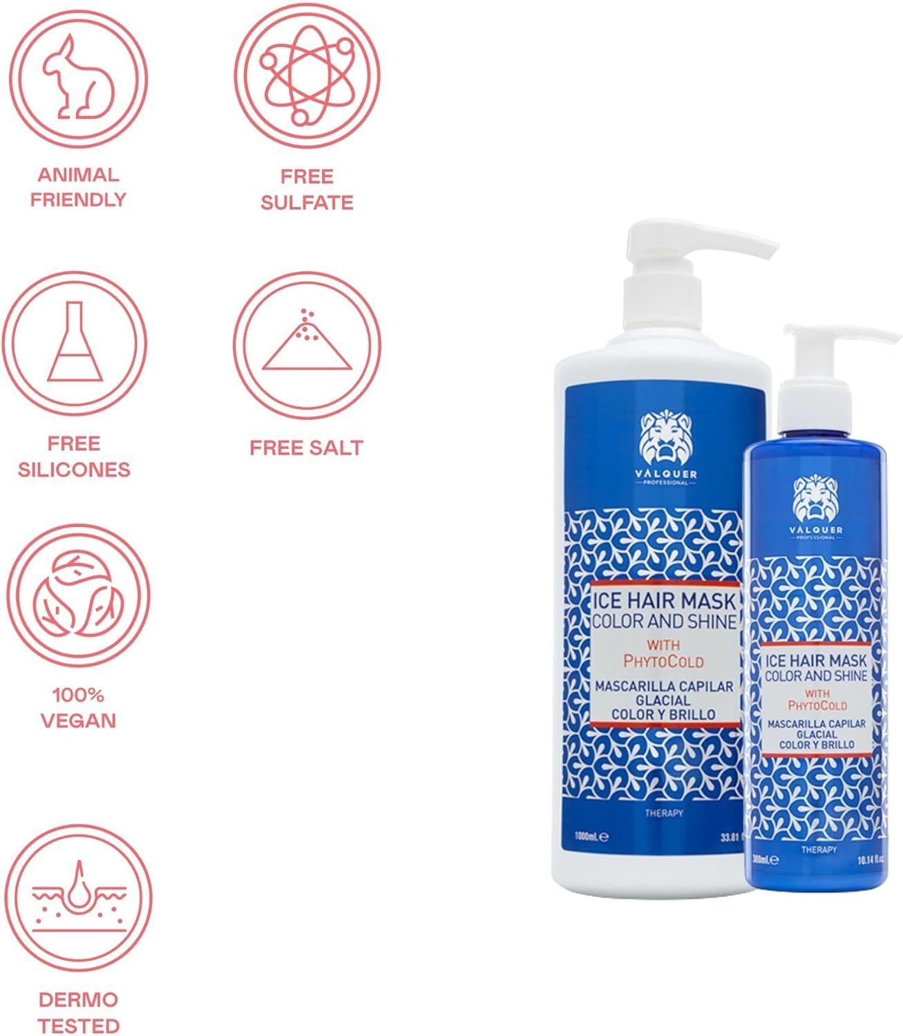 V&aacute;lquer Ice Hair Mask Colour and Shine 300 Ml