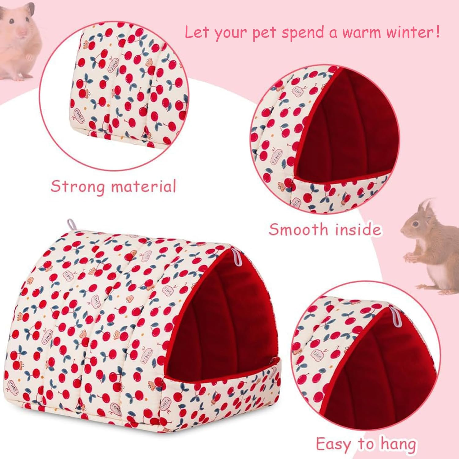 Pack of 2 Guinea Pig Bed Cuddly Cave Washable, Small Animal Winter House, Winter Cosy Small Animal Beds, Guinea Pig Bed, for Small Animals, Hamster, Rat, Rodent, Squirrel, 11 Cm X 9 Cm X 8 Cm image number 3