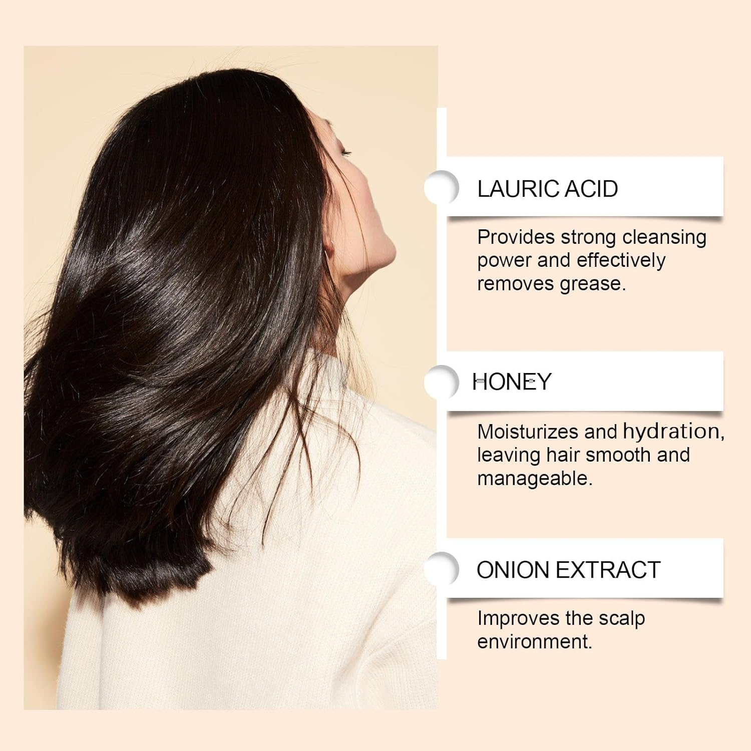 Onion Biotin Shampoo Bar,Rosemary Shampoo,Deep Cleansing & Moisturizing Shampoos,Refreshing Solid Anti-Dandruff Shampoos Bar,Rich Lather for All Hair Types,Fine Hairs for Men & Women (3 PCS) - 1 Pcs image number 3