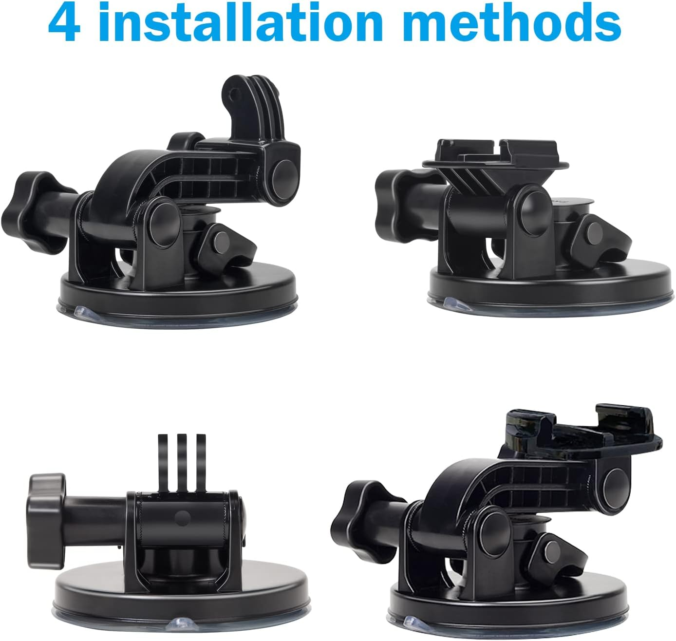 Suptig Suction Cup Mount Compatible for Gopro Hero 11 Hero 10 Hero 9 Hero 8 Hero 7 Hero 6 Hero 5 Hero 4 Hero 3+ Hero 3 Hero 2 Gopro Max Hero+ Hero Session and Other Action Cameras (Black) image number 1