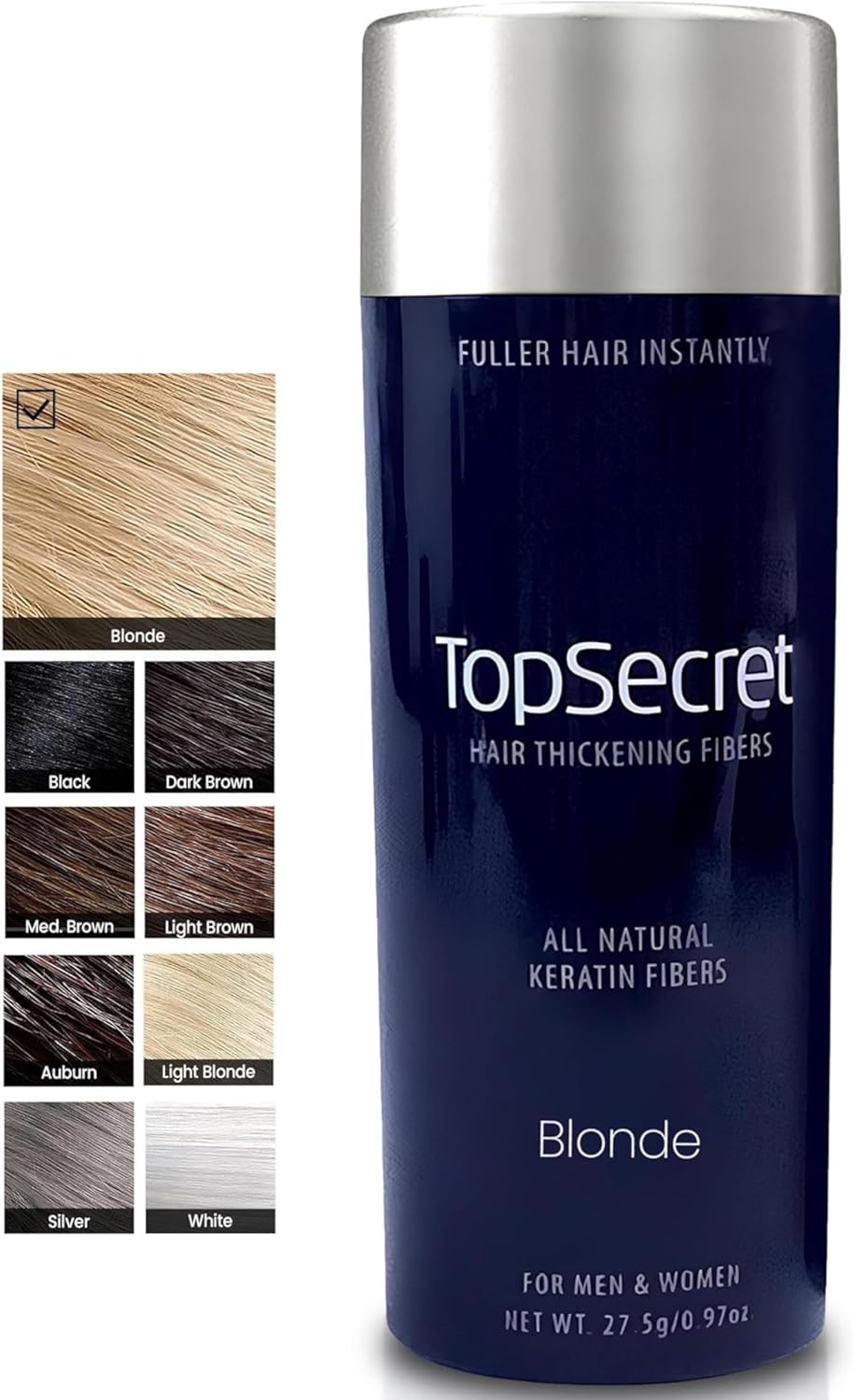 Top Secret Hair Thickening Fibers -Regular Size Refill (.42 OZ.) White